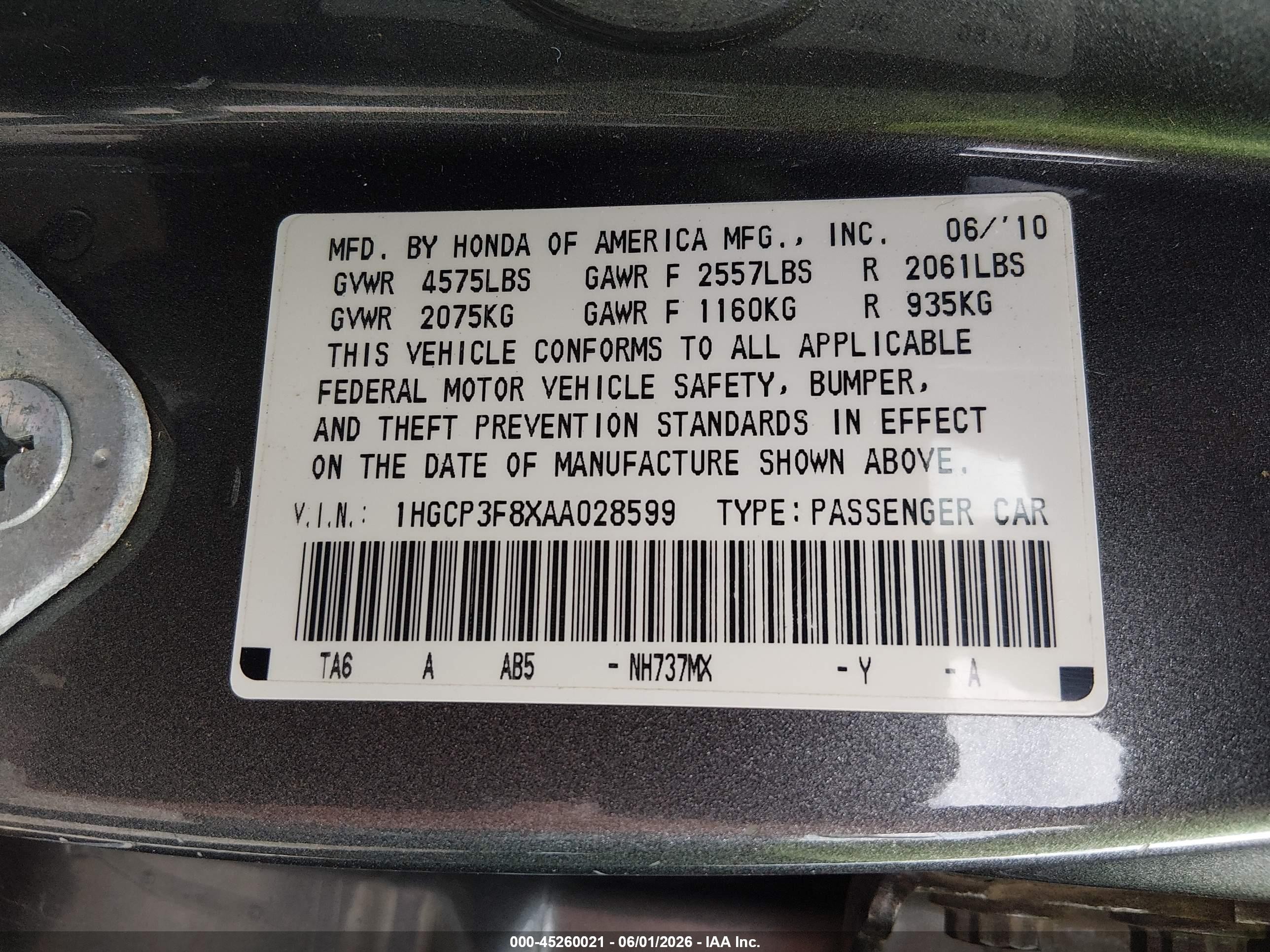 2010 Honda Accord 3.5 Ex-l Gray vin: 1HGCP3F8XAA028599