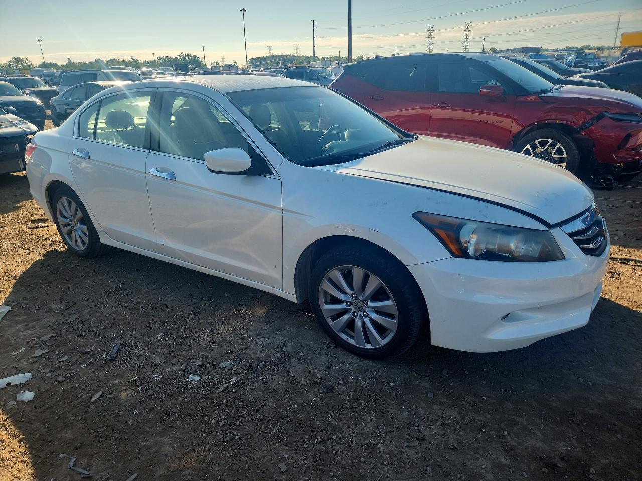 2012 Honda Accord Exl White vin: 1HGCP3F8XCA001650
