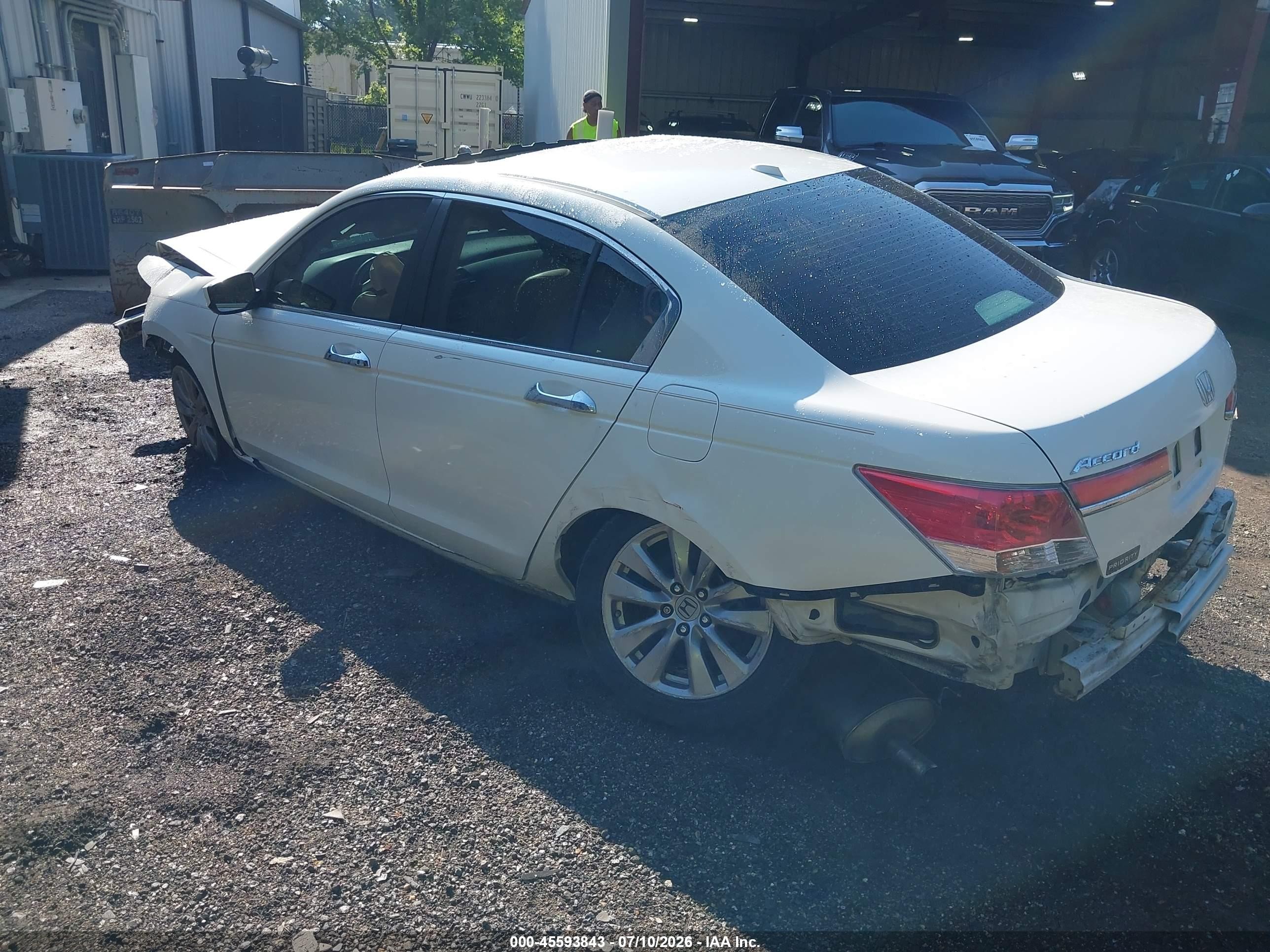 2012 Honda Accord 3.5 Ex-l White vin: 1HGCP3F8XCA013622