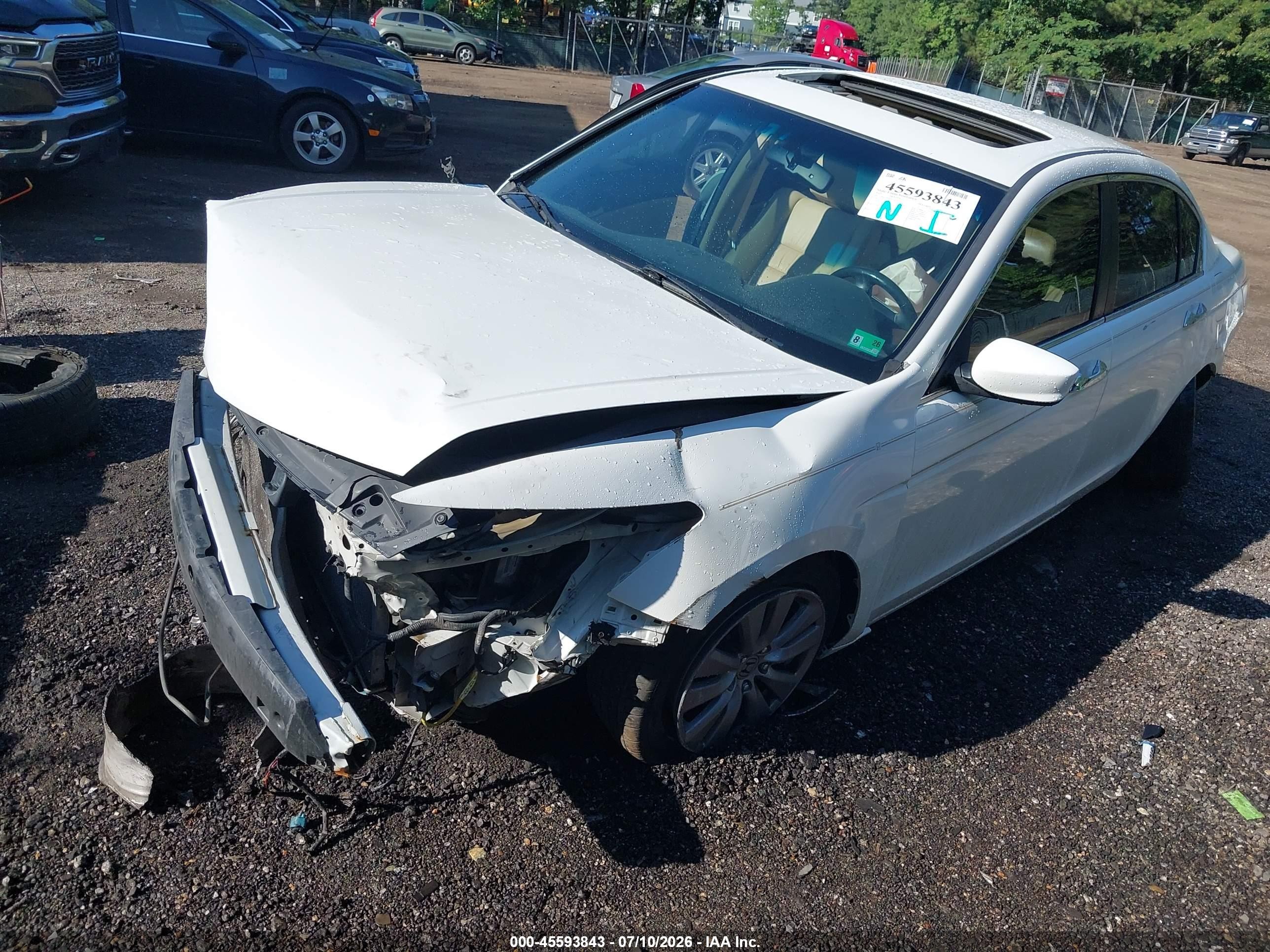2012 Honda Accord 3.5 Ex-l White vin: 1HGCP3F8XCA013622