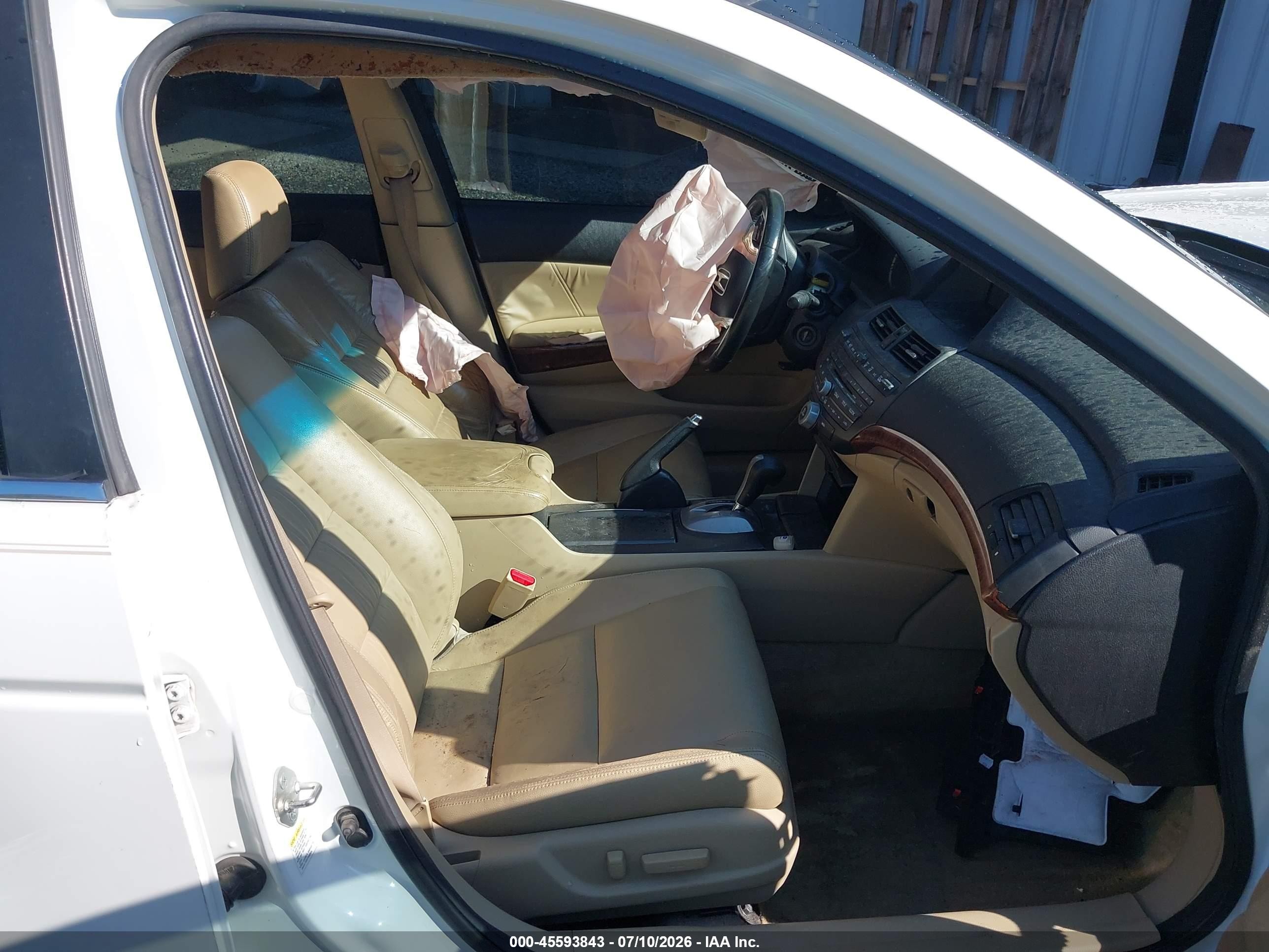 2012 Honda Accord 3.5 Ex-l White vin: 1HGCP3F8XCA013622