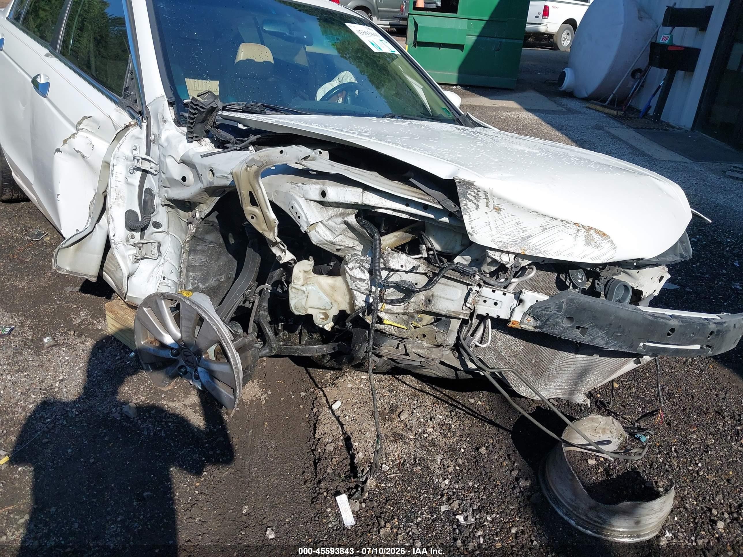 2012 Honda Accord 3.5 Ex-l White vin: 1HGCP3F8XCA013622