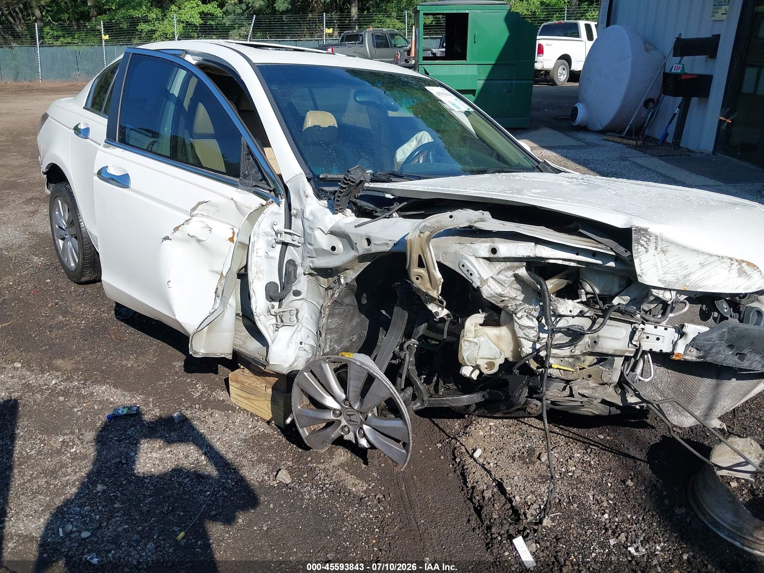 2012 Honda Accord 3.5 Ex-l White vin: 1HGCP3F8XCA013622