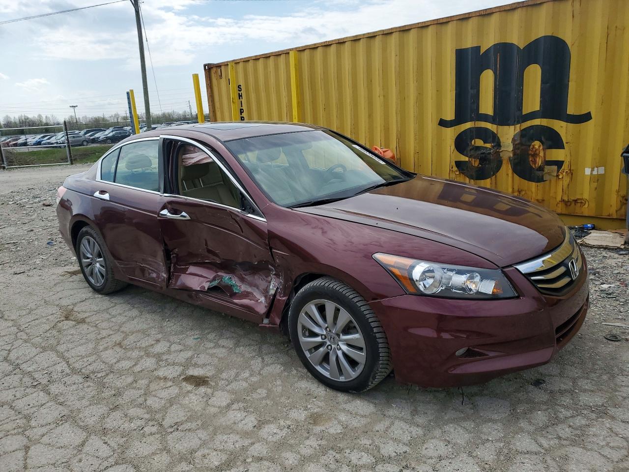2012 Honda Accord Exl Burgundy vin: 1HGCP3F8XCA014463