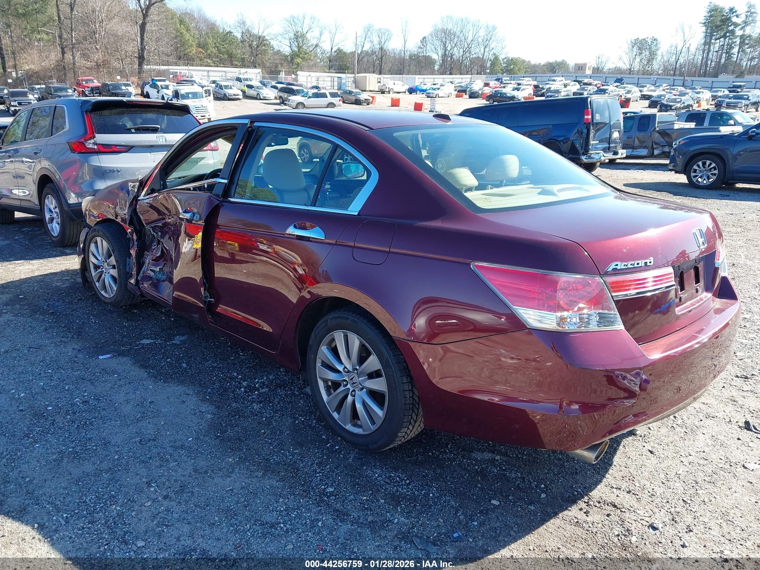 2012 Honda Accord Sdn 3.5 Ex-l/ex-l Burgundy vin: 1HGCP3F8XCA014477