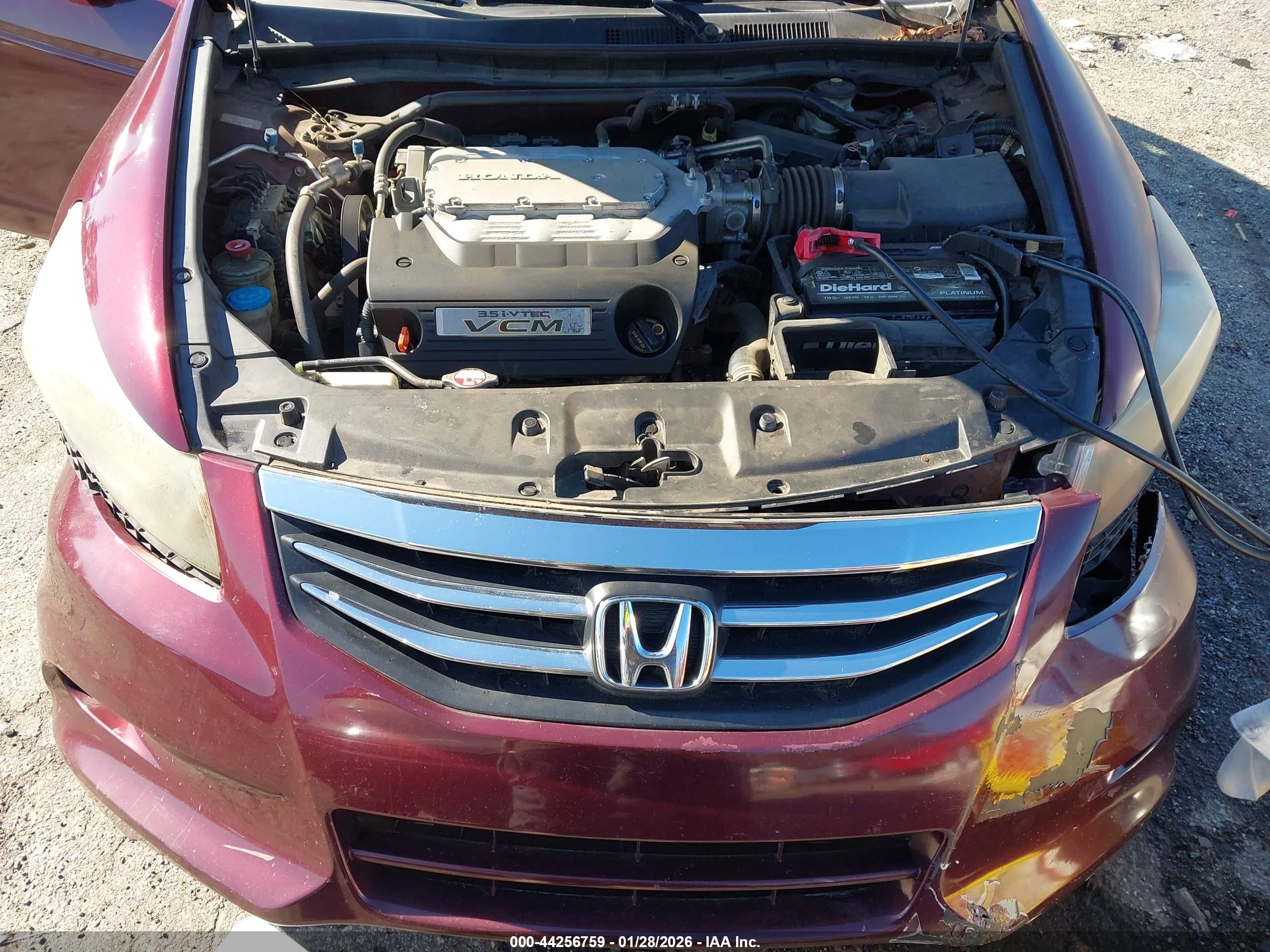 2012 Honda Accord Sdn 3.5 Ex-l/ex-l Burgundy vin: 1HGCP3F8XCA014477
