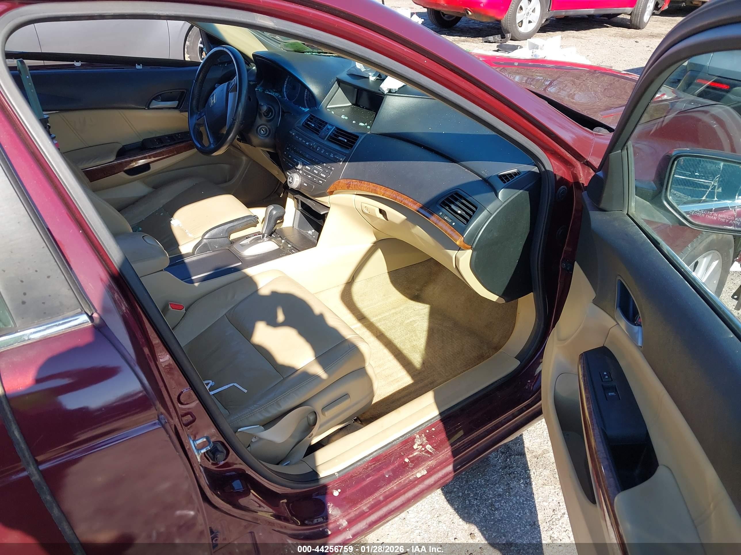 2012 Honda Accord Sdn 3.5 Ex-l/ex-l Burgundy vin: 1HGCP3F8XCA014477