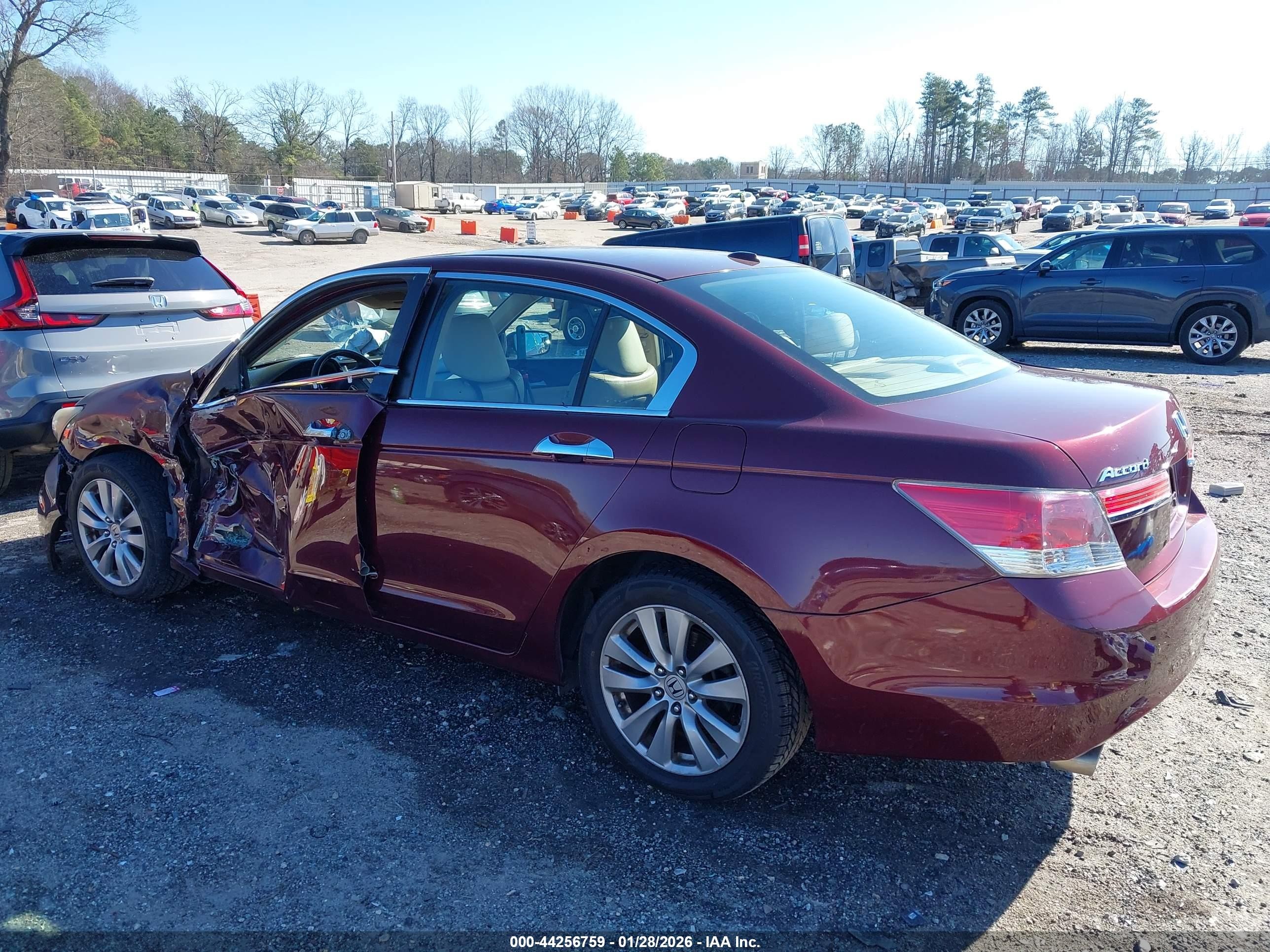 2012 Honda Accord Sdn 3.5 Ex-l/ex-l Burgundy vin: 1HGCP3F8XCA014477