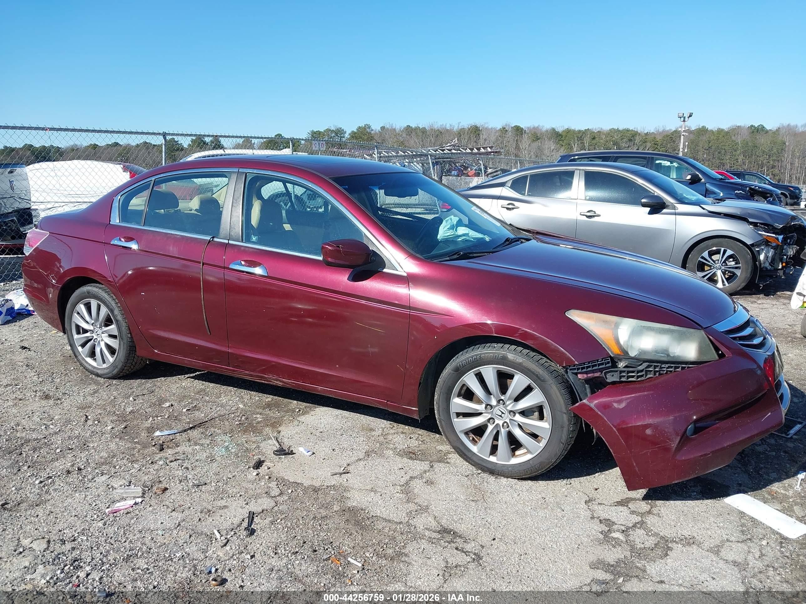 2012 Honda Accord Sdn 3.5 Ex-l/ex-l Burgundy vin: 1HGCP3F8XCA014477