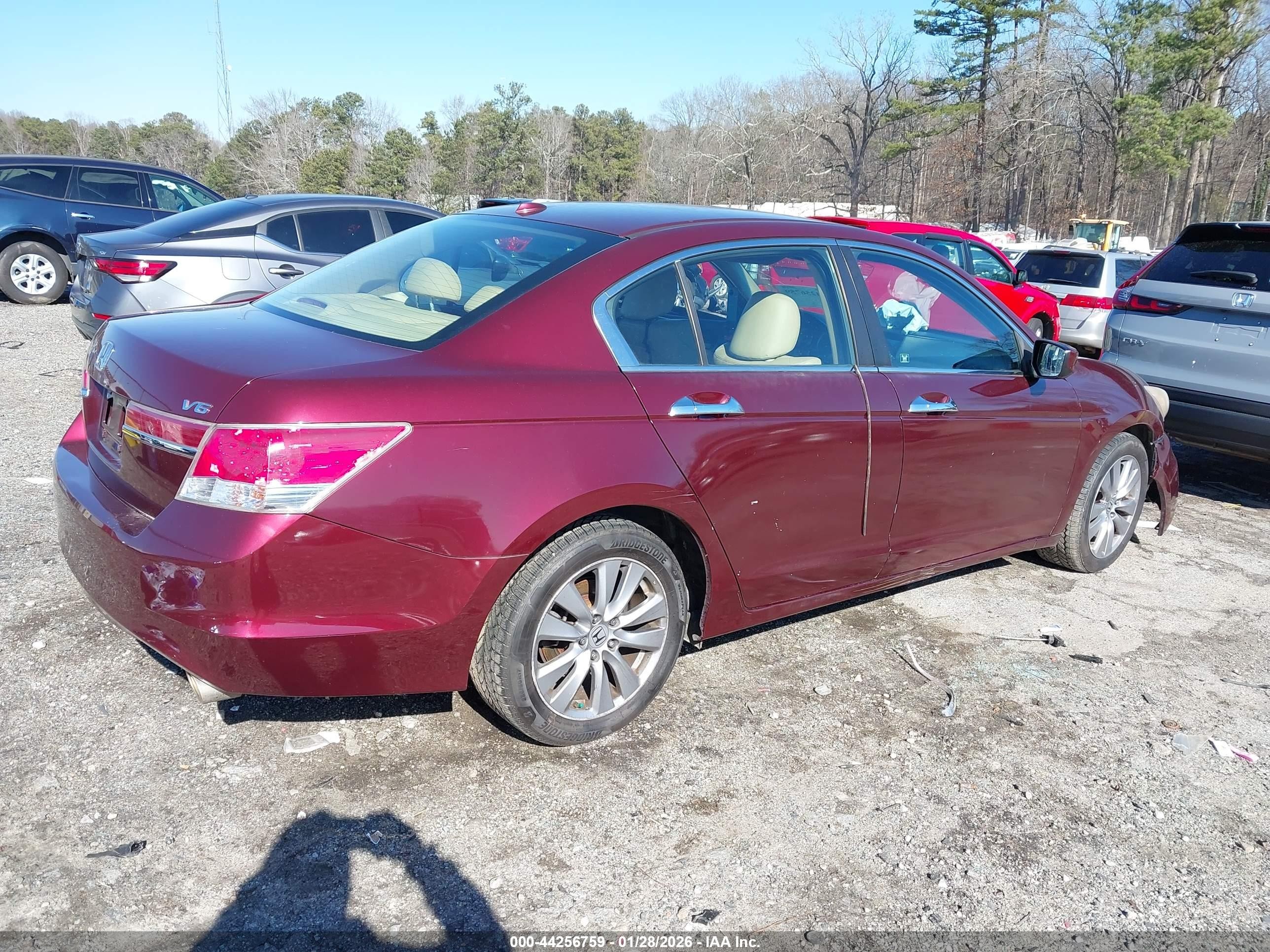 2012 Honda Accord Sdn 3.5 Ex-l/ex-l Burgundy vin: 1HGCP3F8XCA014477