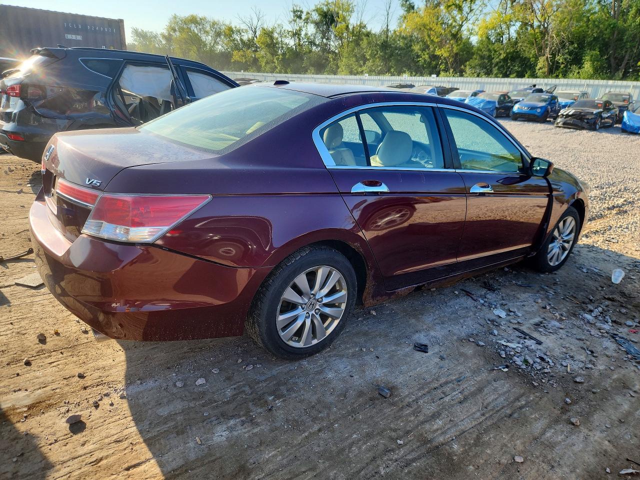 2012 Honda Accord Exl Burgundy vin: 1HGCP3F8XCA028153