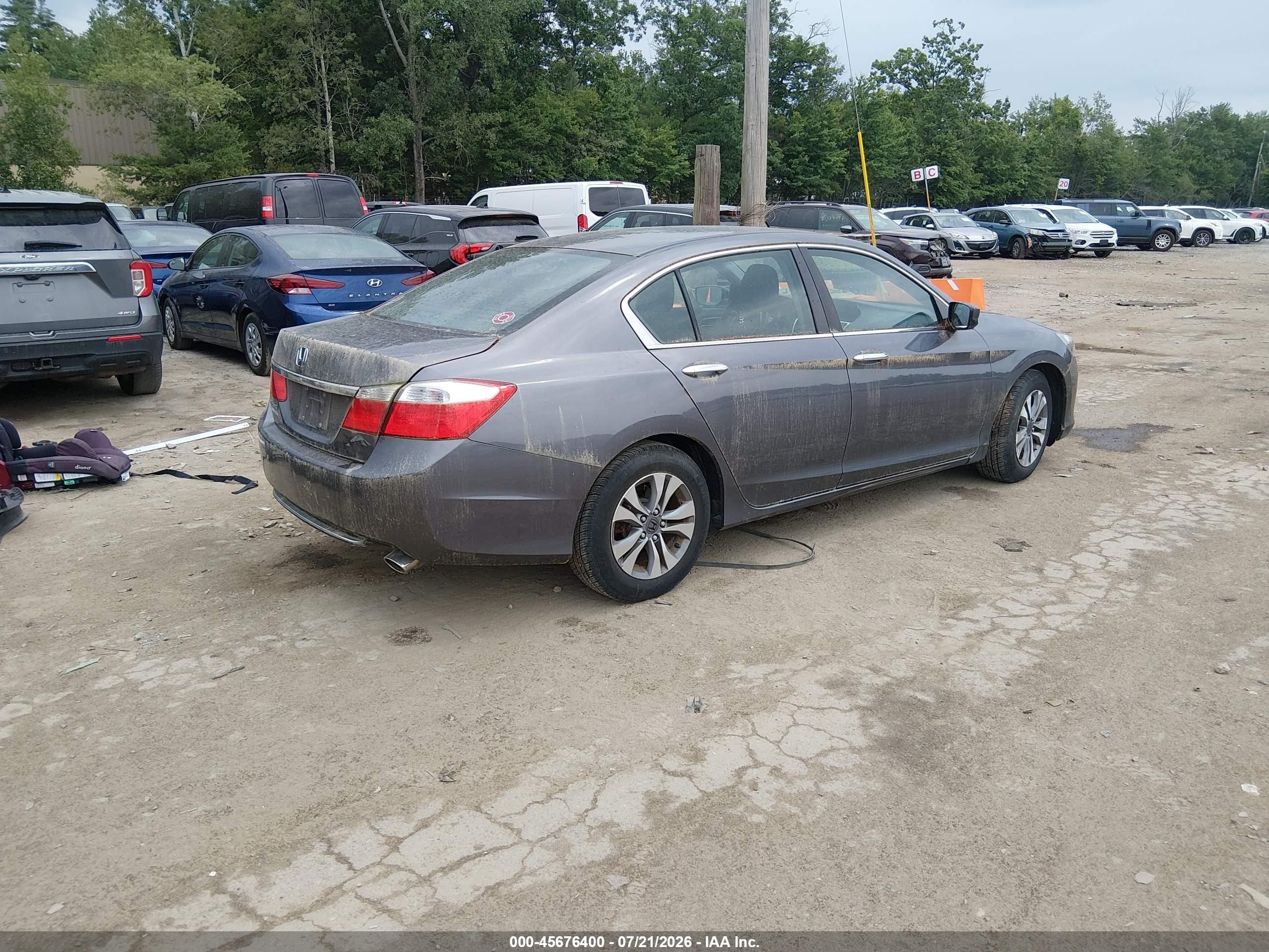 2013 Honda Accord Lx Gray vin: 1HGCR2E30DA263205