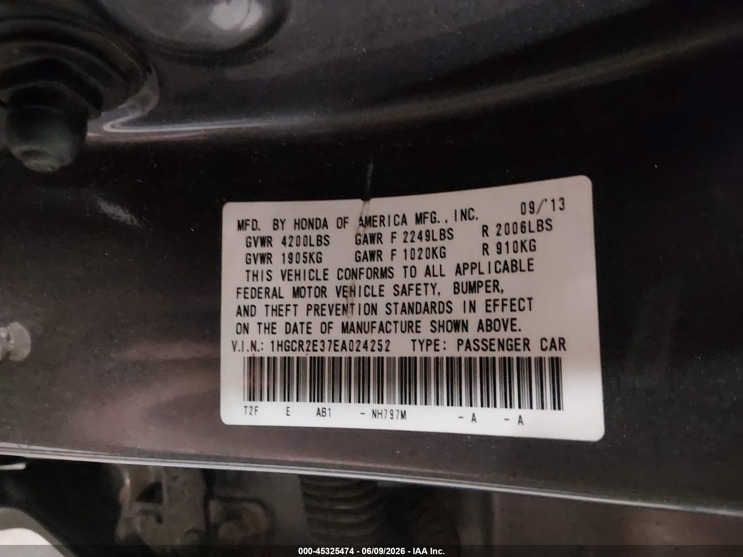 2014 Honda Accord Lx Gray vin: 1HGCR2E37EA024252