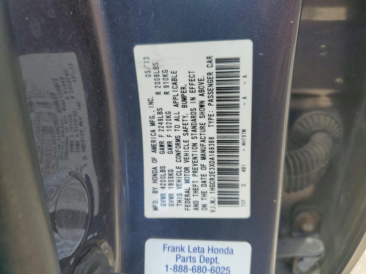 2013 Honda Accord Lx Gray vin: 1HGCR2E3XDA188366
