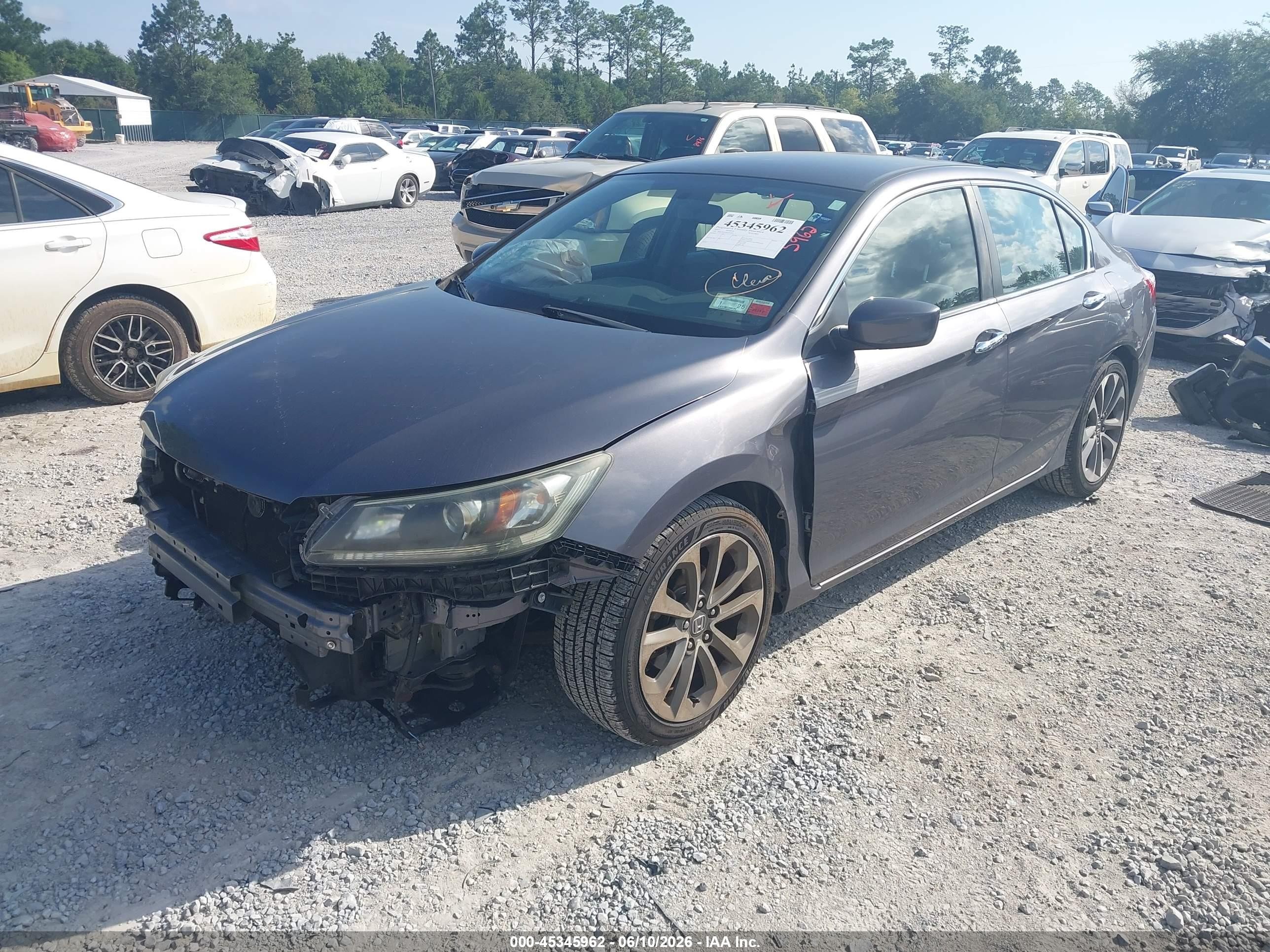 2015 Honda Accord Sport Gray vin: 1HGCR2E50FA072436