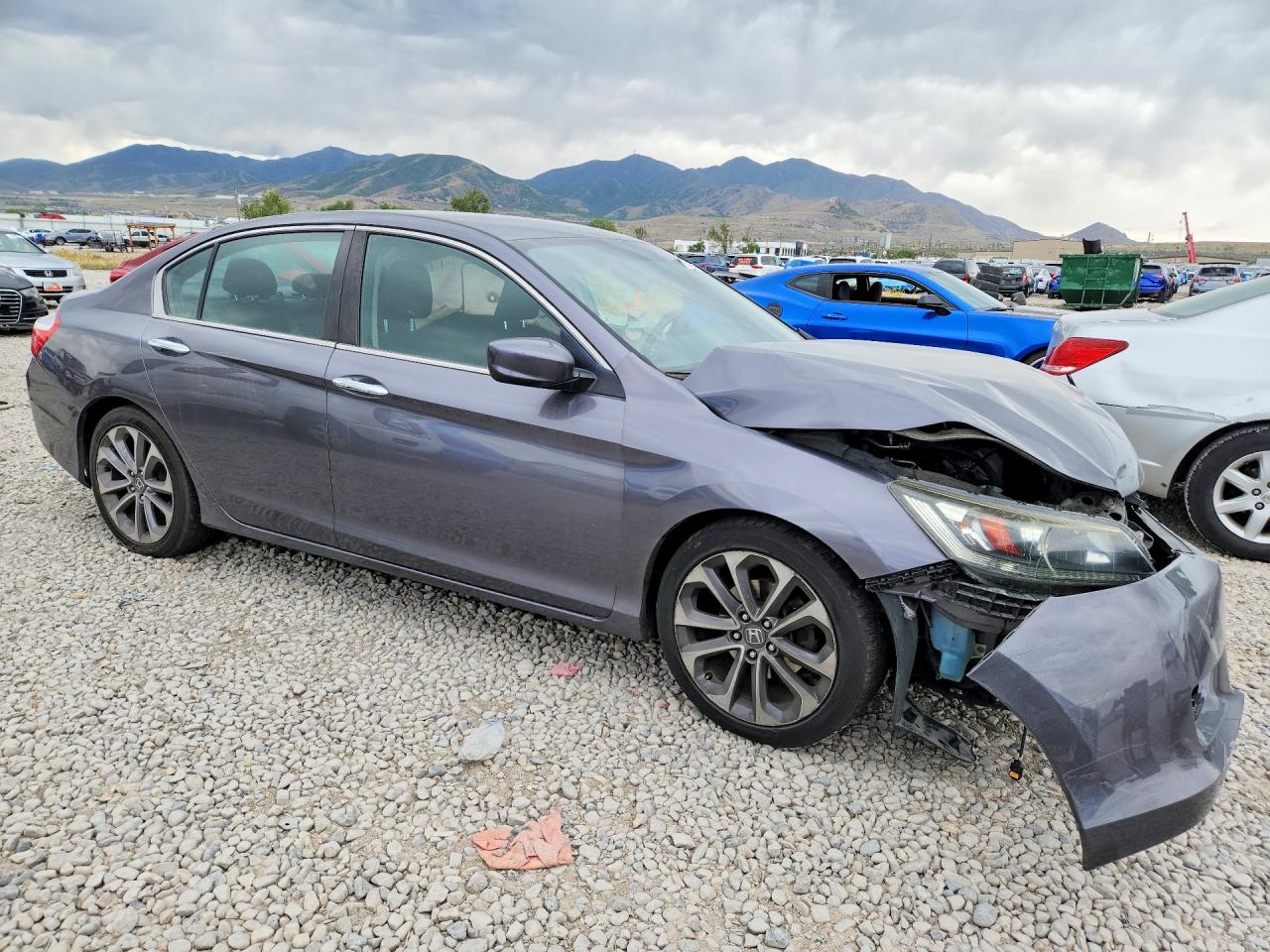 2015 Honda Accord Sport Серый vin: 1HGCR2E51FA096552