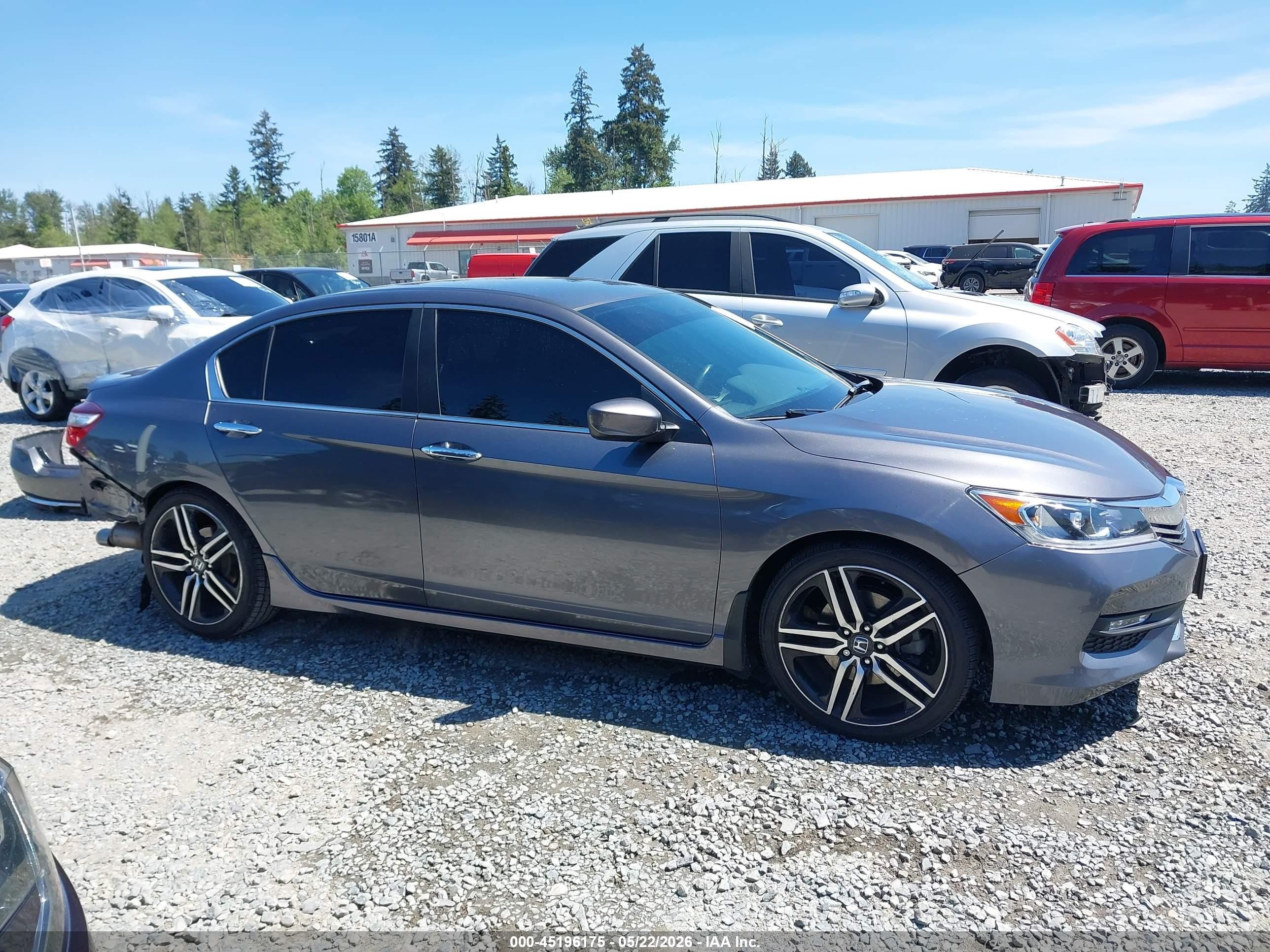 2017 Honda Accord Sport Se Серый vin: 1HGCR2F19HA122281