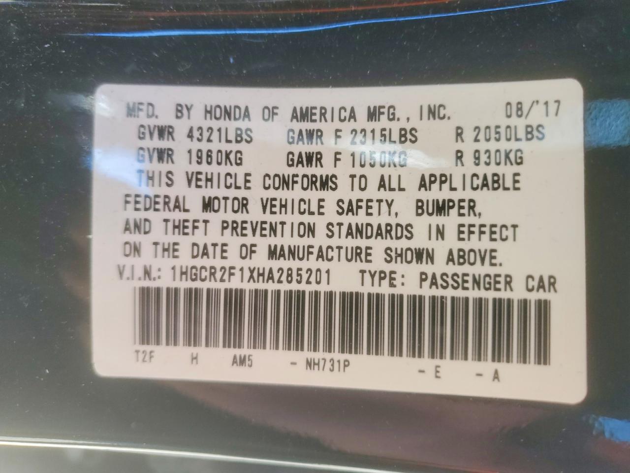 2017 Honda Accord Sport Special Edition Черный vin: 1HGCR2F1XHA285201