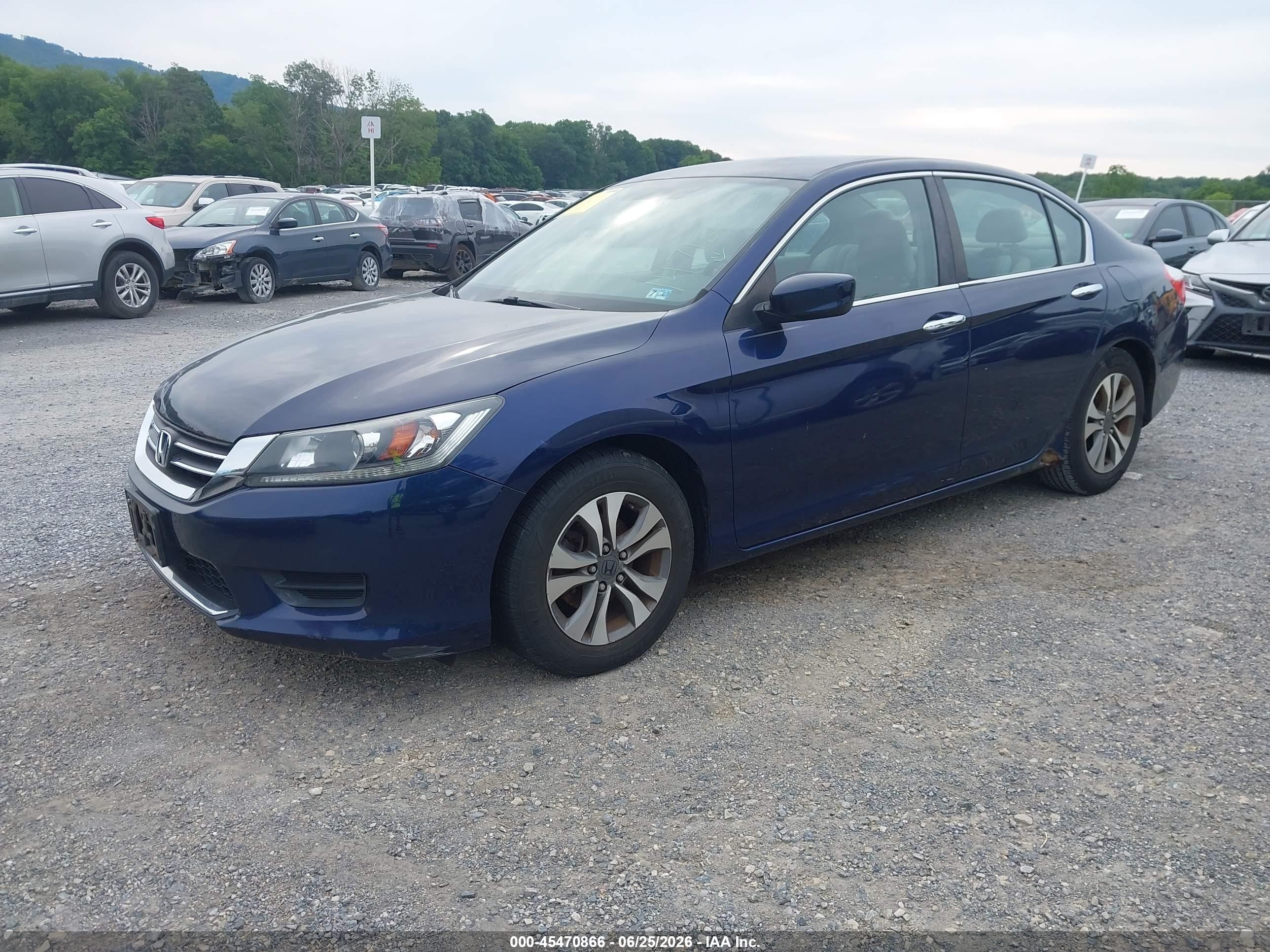 2013 Honda Accord Lx Blue vin: 1HGCR2F30DA028866