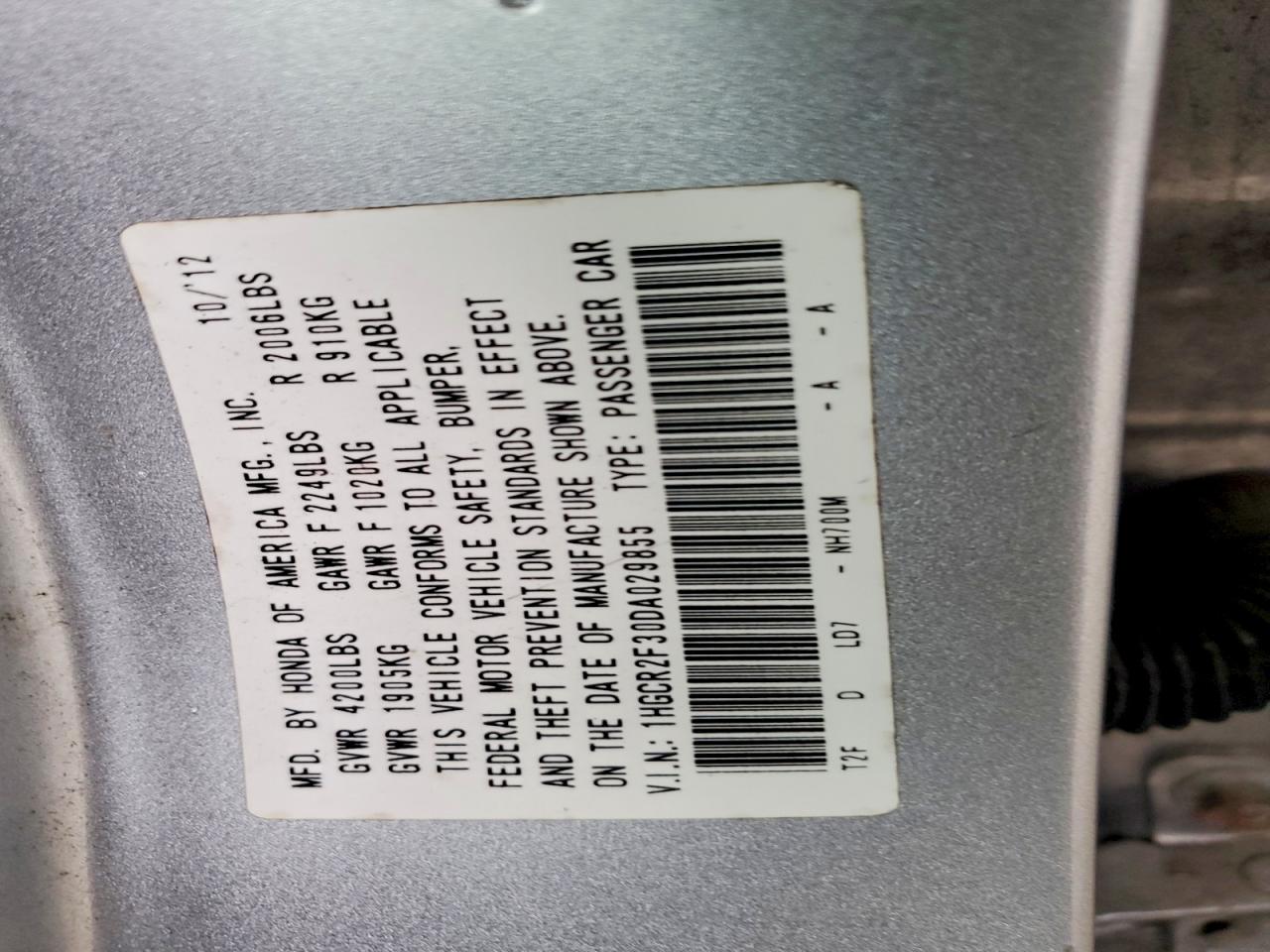 2013 Honda Accord Lx Silver vin: 1HGCR2F30DA029855