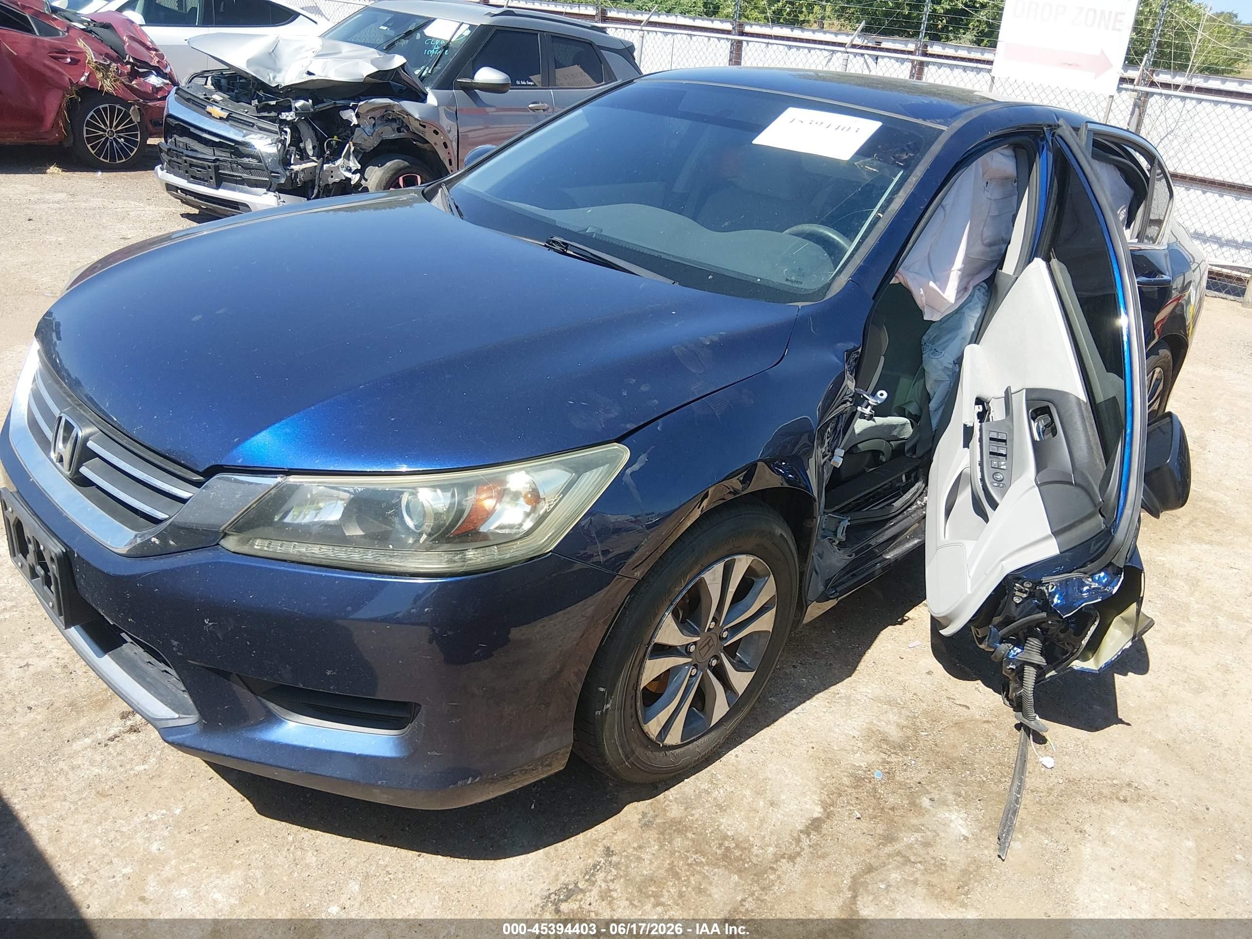 2013 Honda Accord Lx Blue vin: 1HGCR2F30DA035798