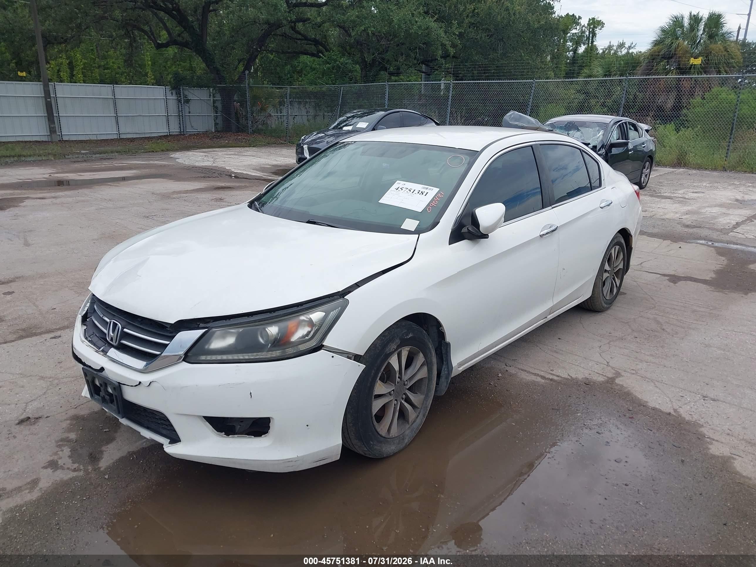 2013 Honda Accord Lx White vin: 1HGCR2F30DA090431