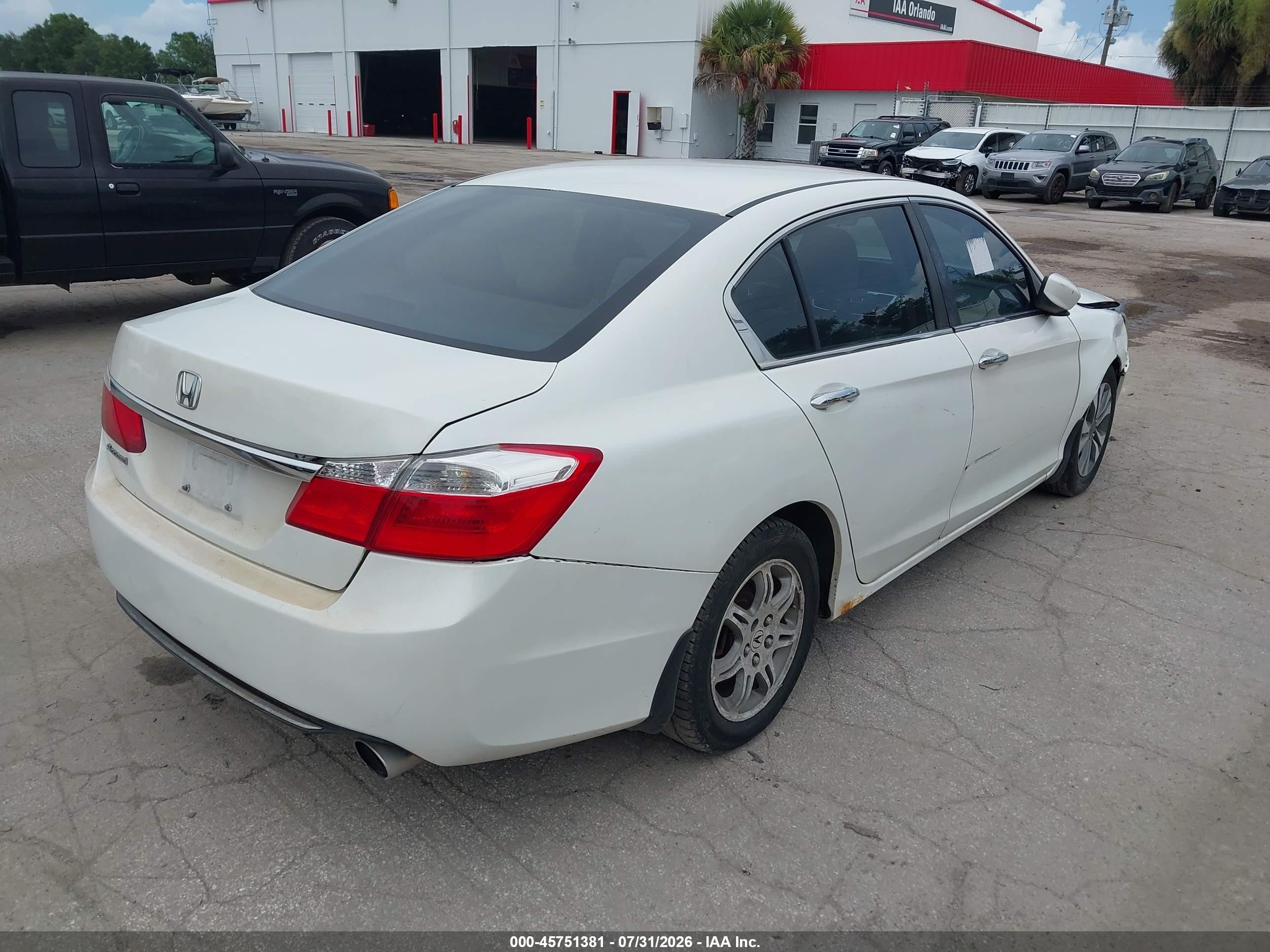 2013 Honda Accord Lx White vin: 1HGCR2F30DA090431