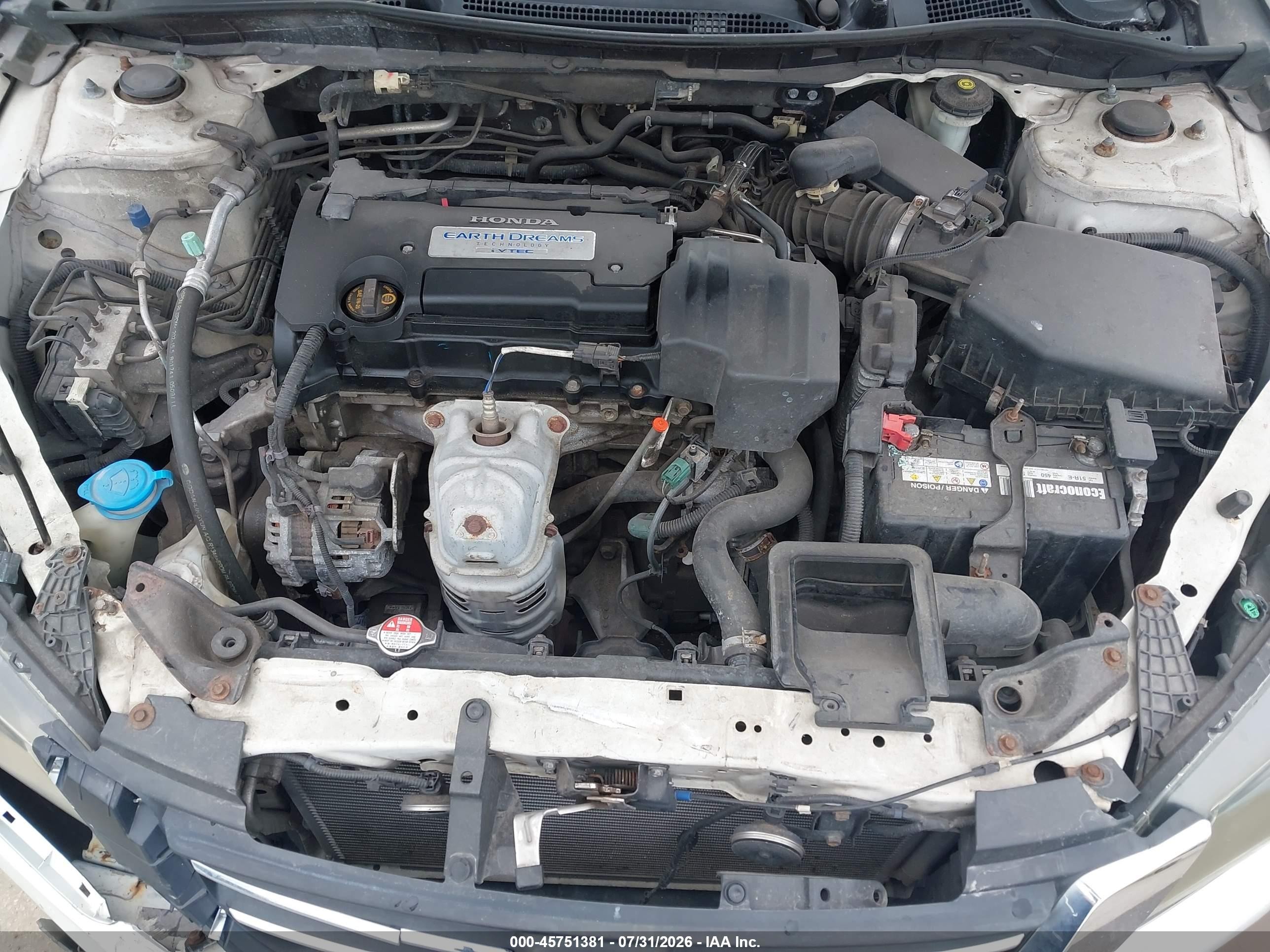 2013 Honda Accord Lx White vin: 1HGCR2F30DA090431