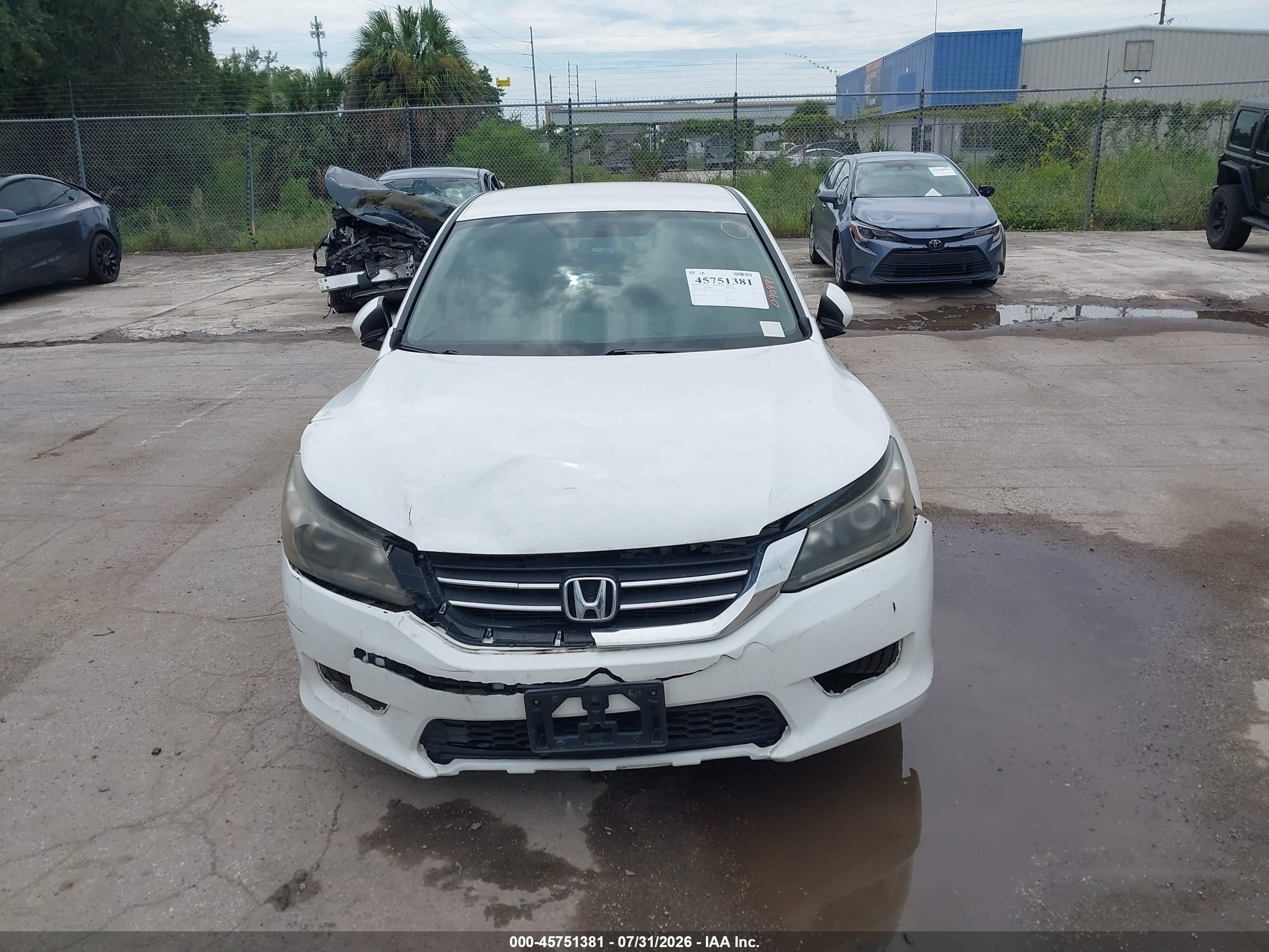 2013 Honda Accord Lx White vin: 1HGCR2F30DA090431