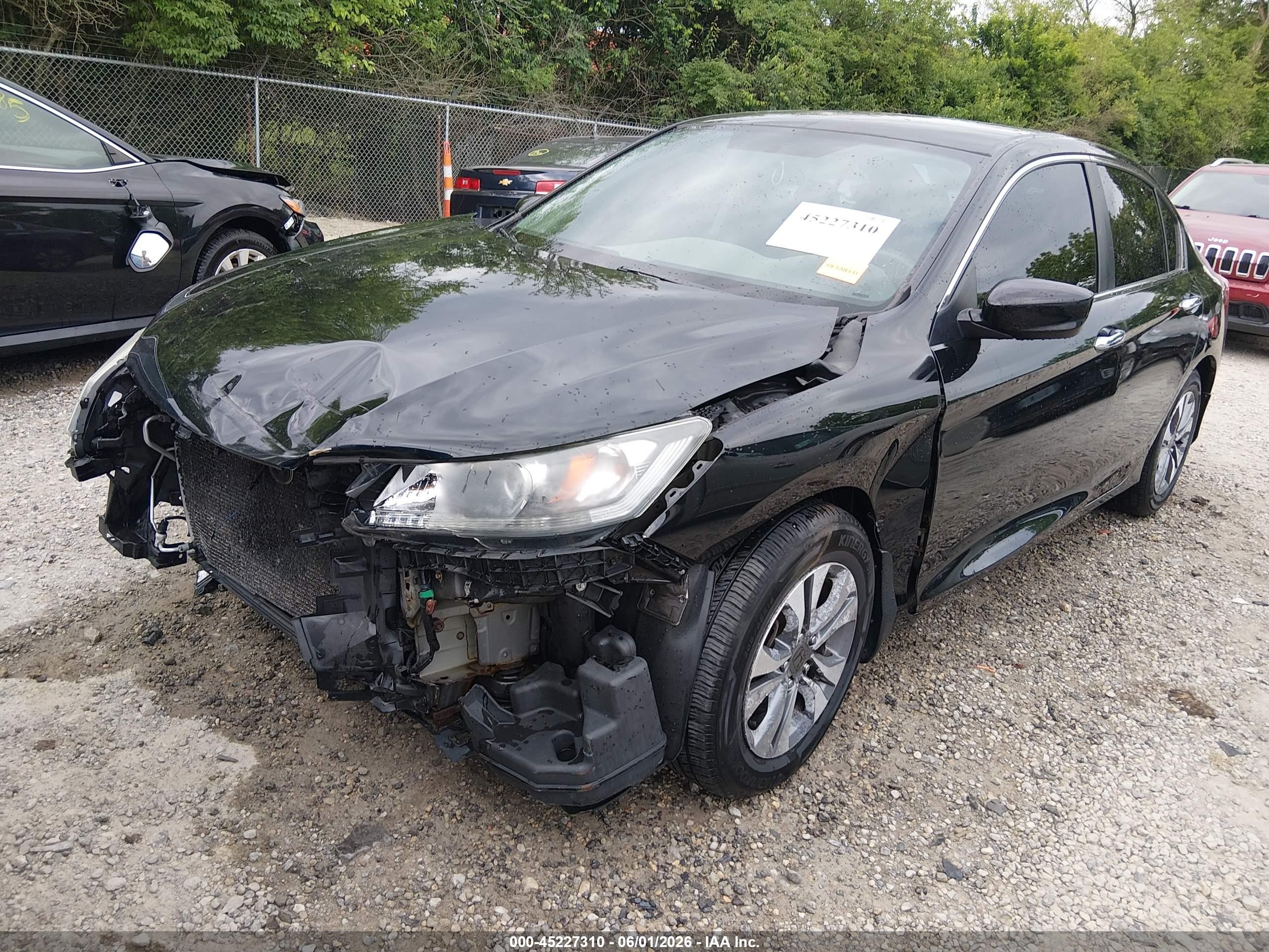 2013 Honda Accord Lx Black vin: 1HGCR2F30DA123816