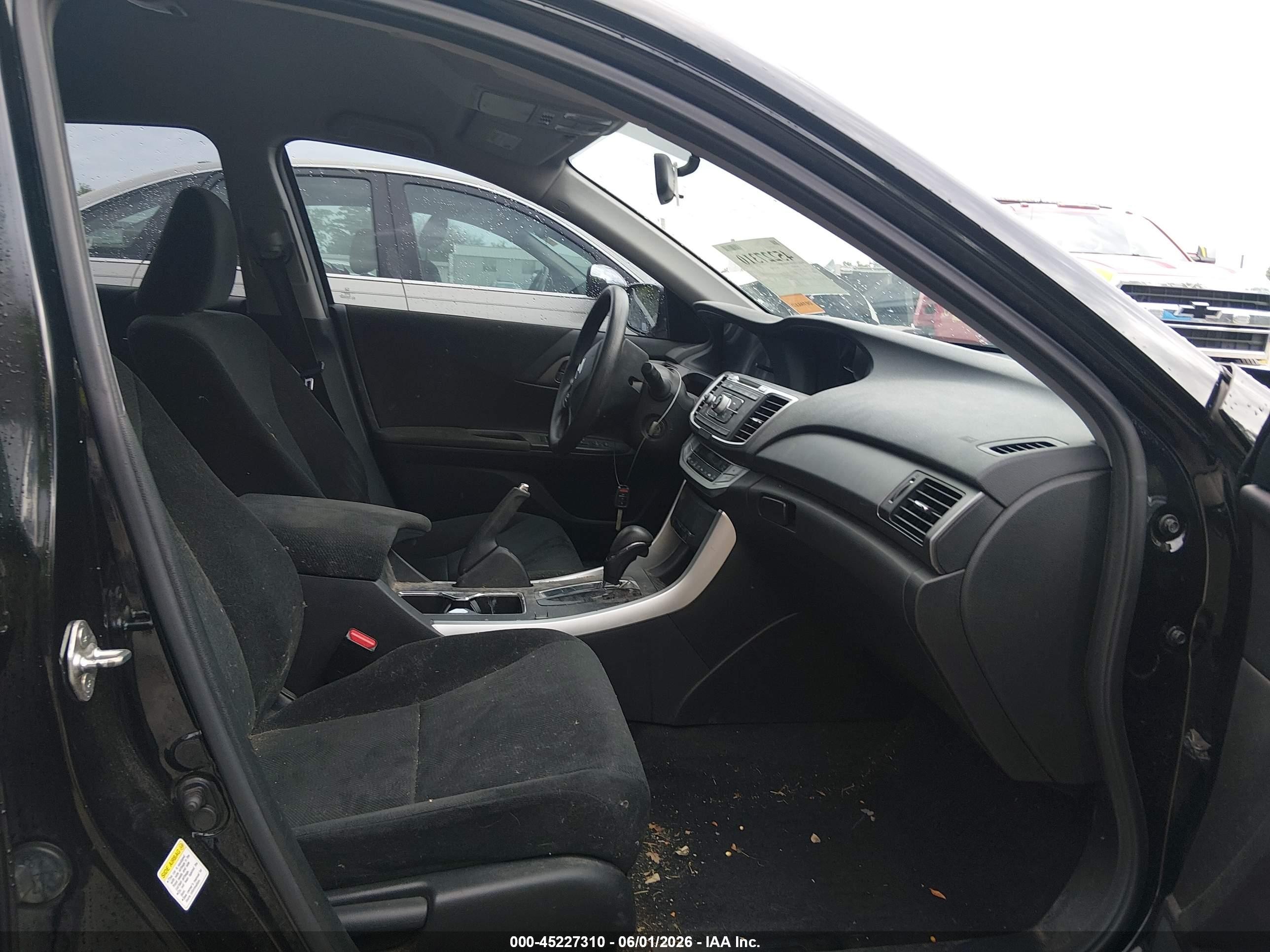 2013 Honda Accord Lx Black vin: 1HGCR2F30DA123816