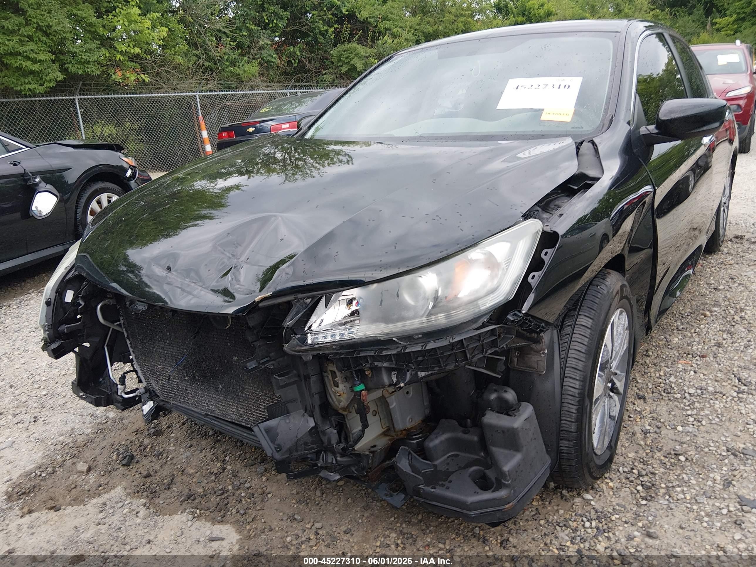 2013 Honda Accord Lx Black vin: 1HGCR2F30DA123816