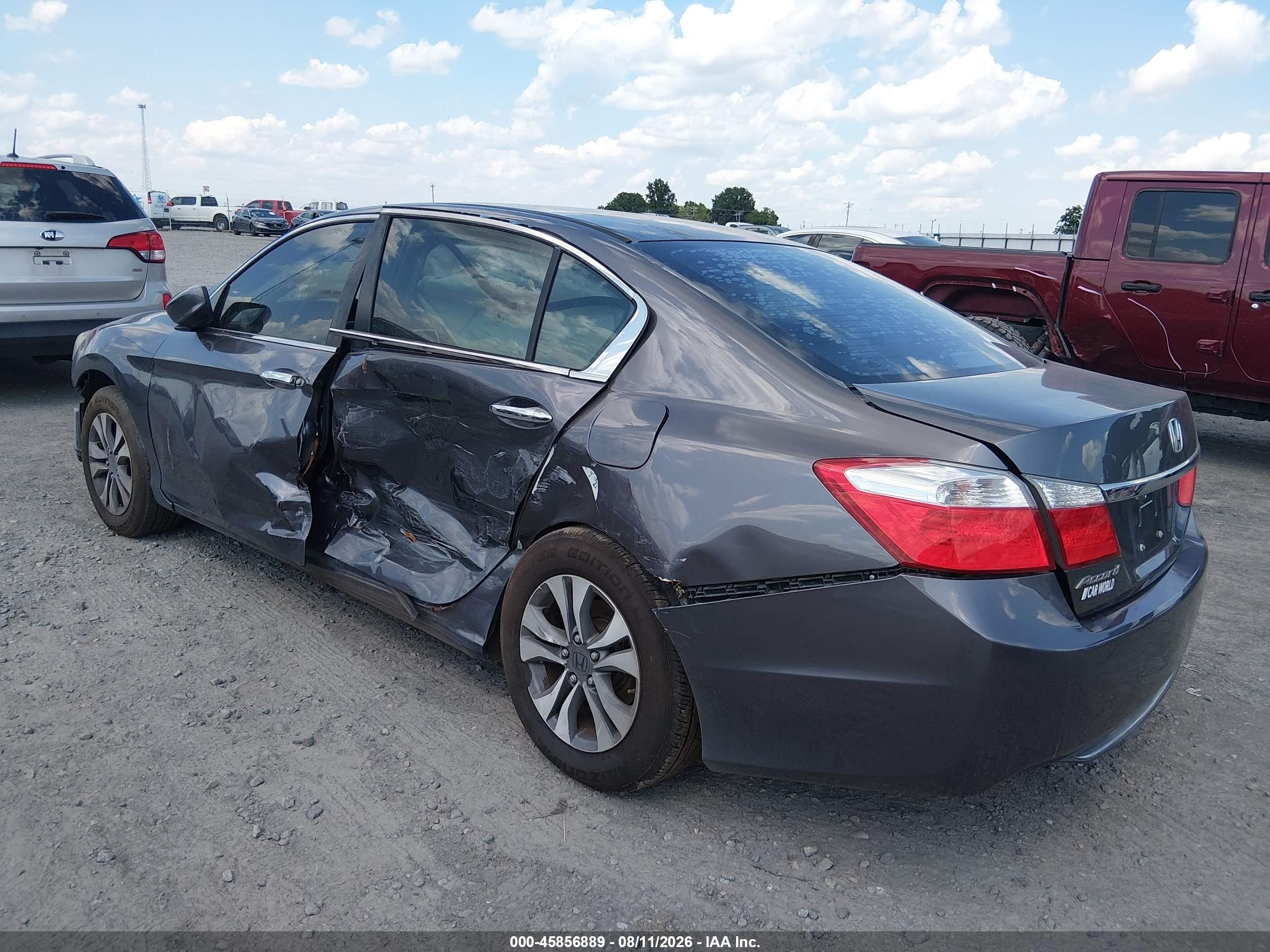 2013 Honda Accord Lx Gray vin: 1HGCR2F30DA130605