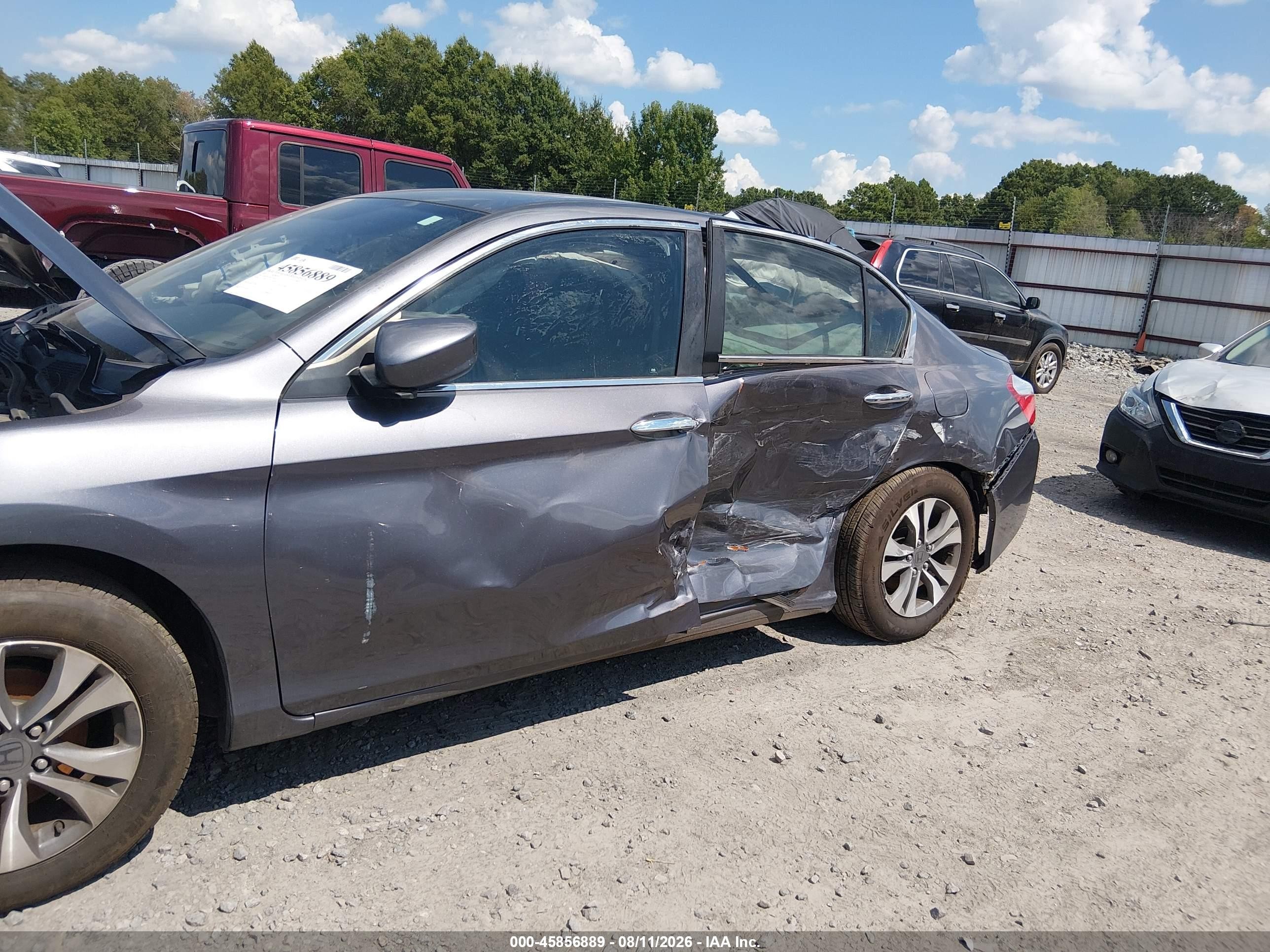 2013 Honda Accord Lx Gray vin: 1HGCR2F30DA130605