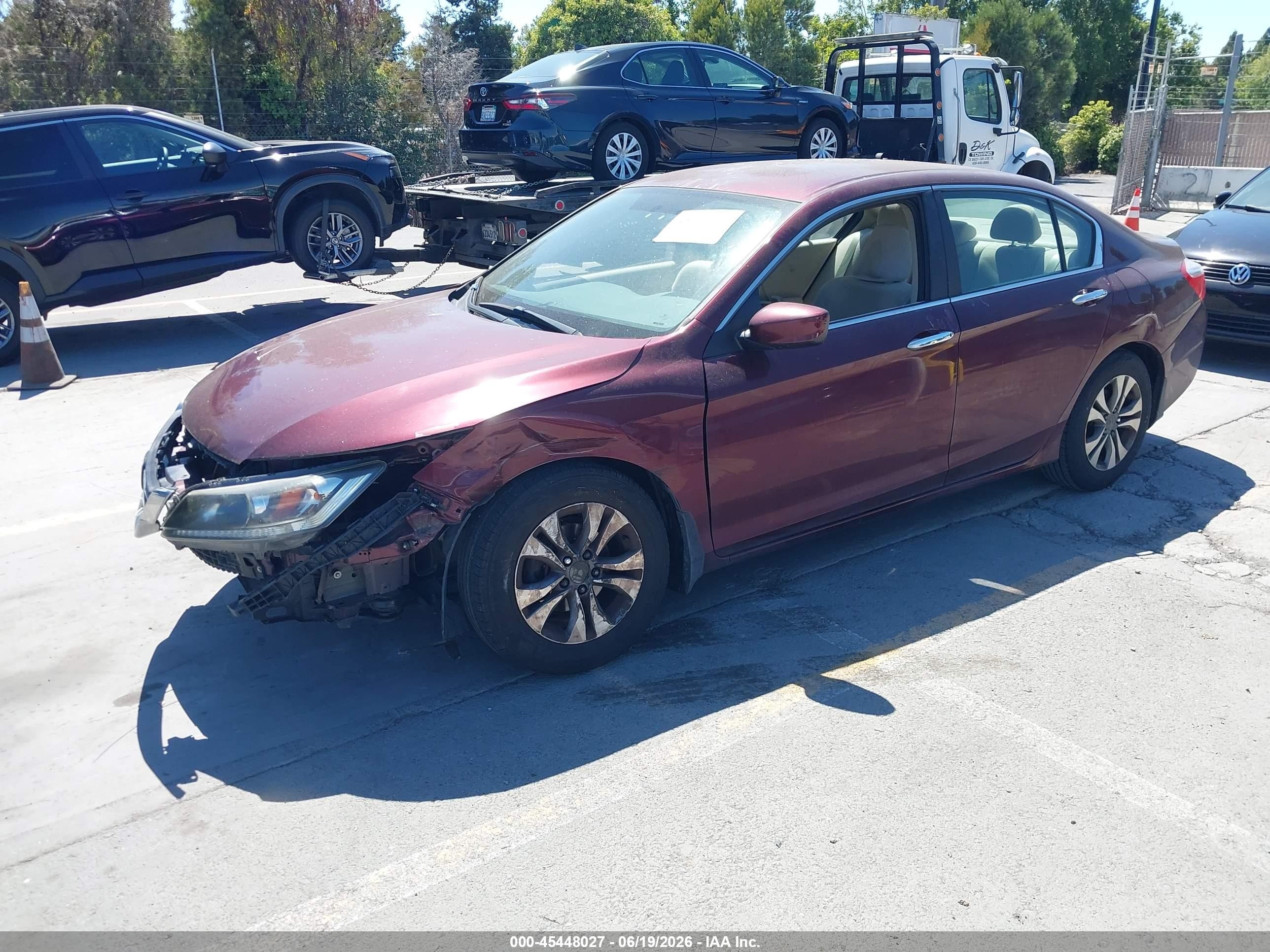 2013 Honda Accord Lx Maroon vin: 1HGCR2F30DA163877
