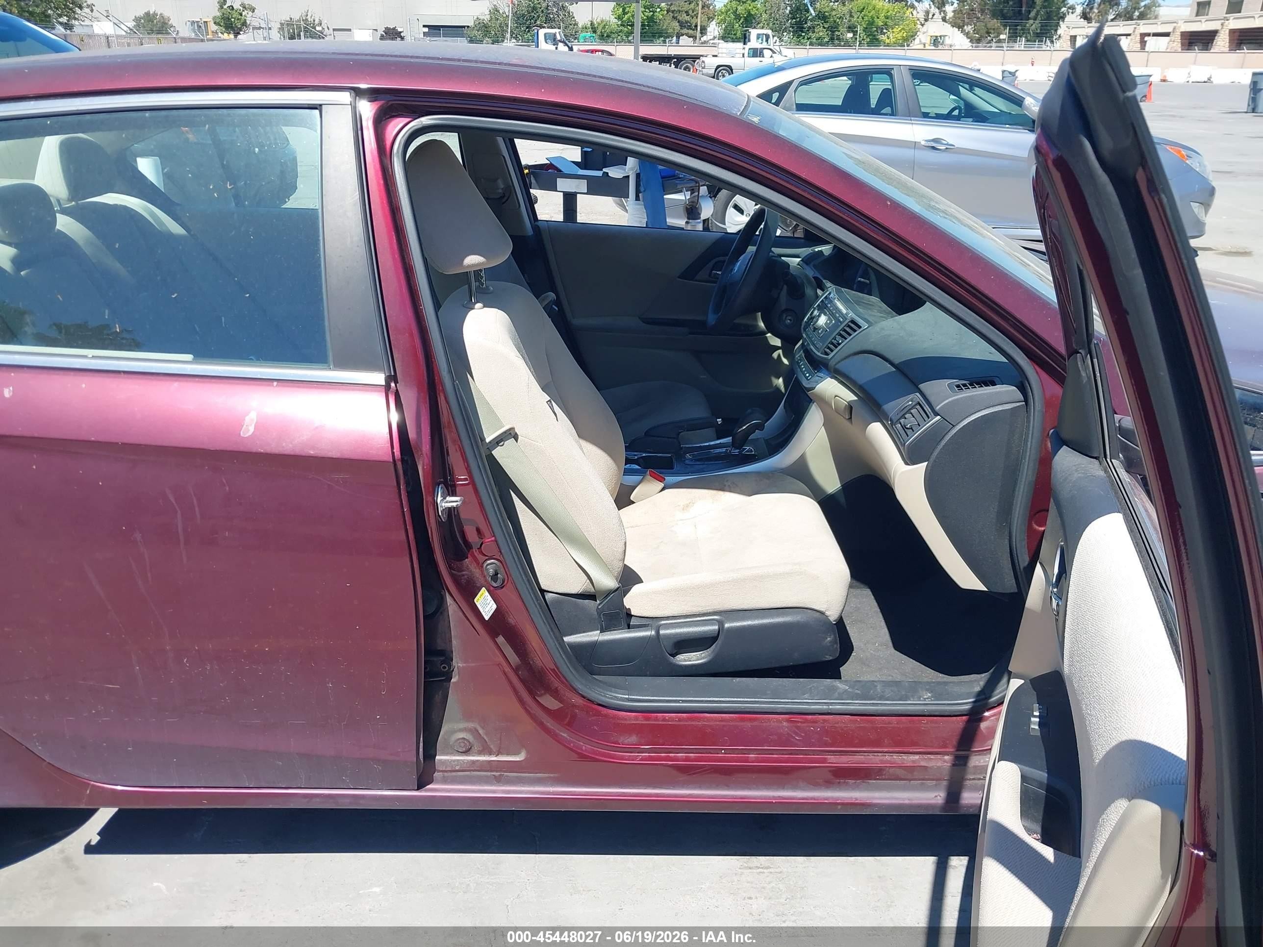 2013 Honda Accord Lx Maroon vin: 1HGCR2F30DA163877