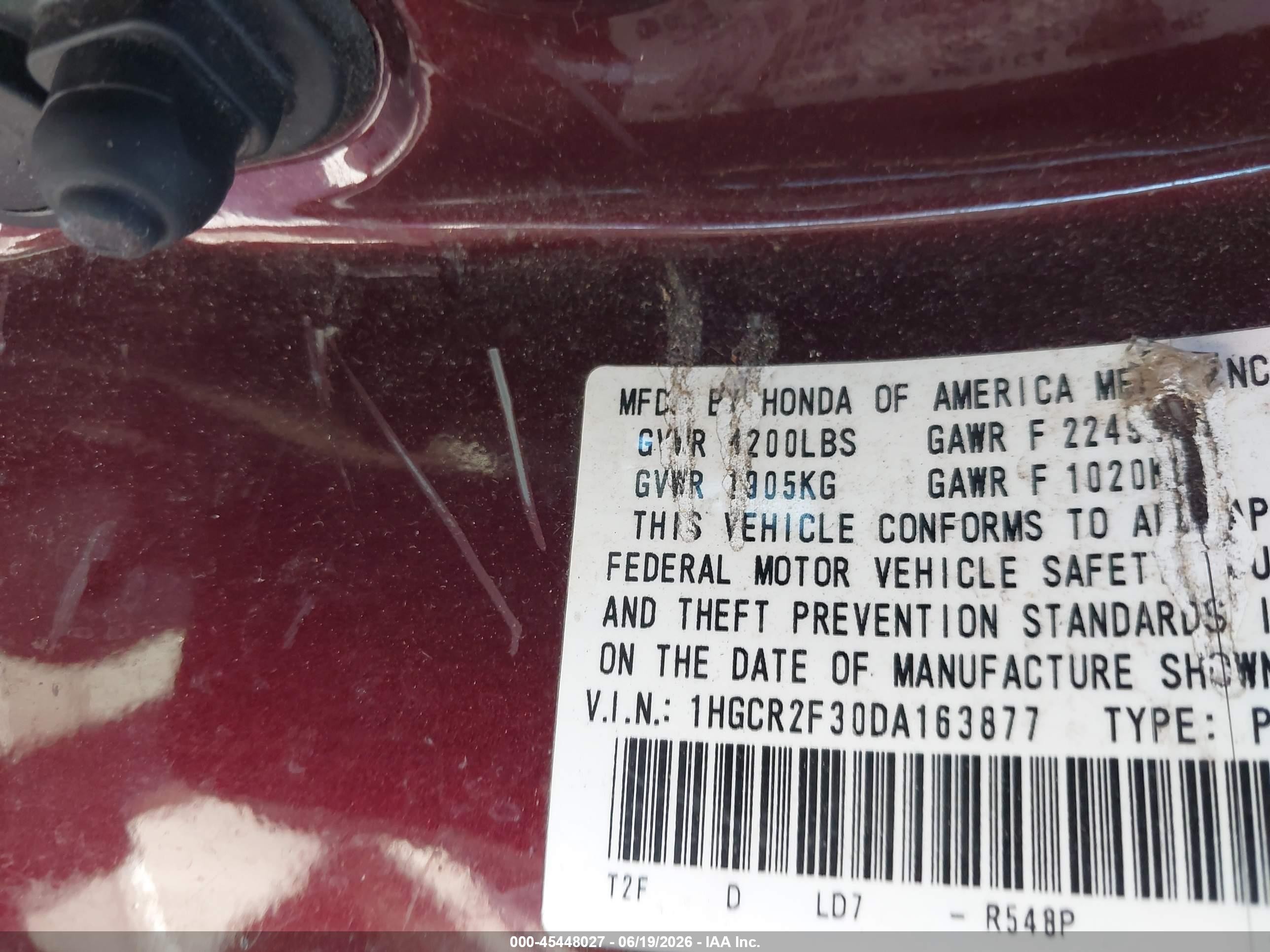 2013 Honda Accord Lx Maroon vin: 1HGCR2F30DA163877