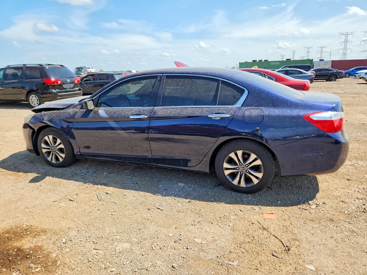 2013 Honda Accord Lx Blue vin: 1HGCR2F30DA183613