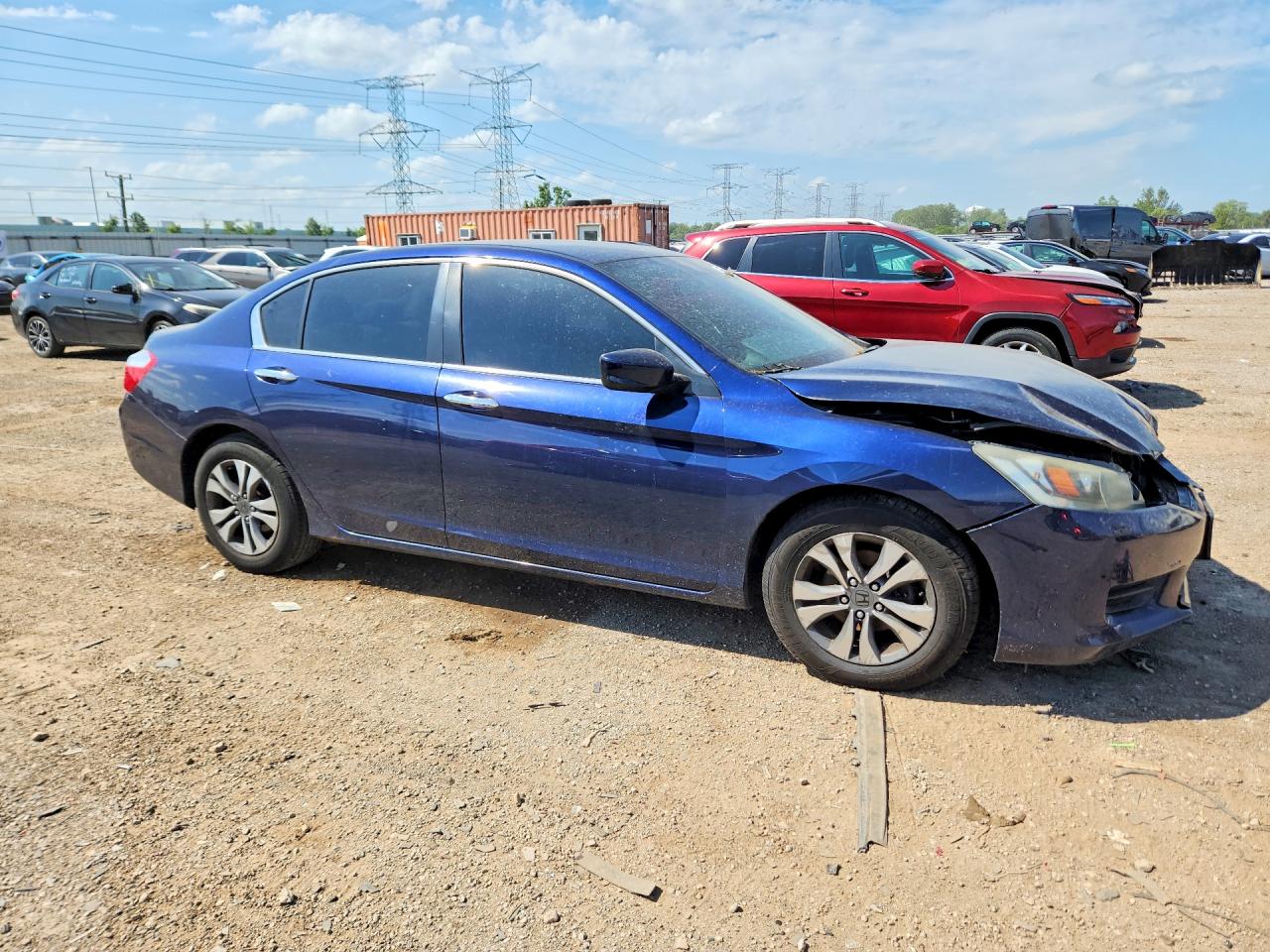 2013 Honda Accord Lx Blue vin: 1HGCR2F30DA183613