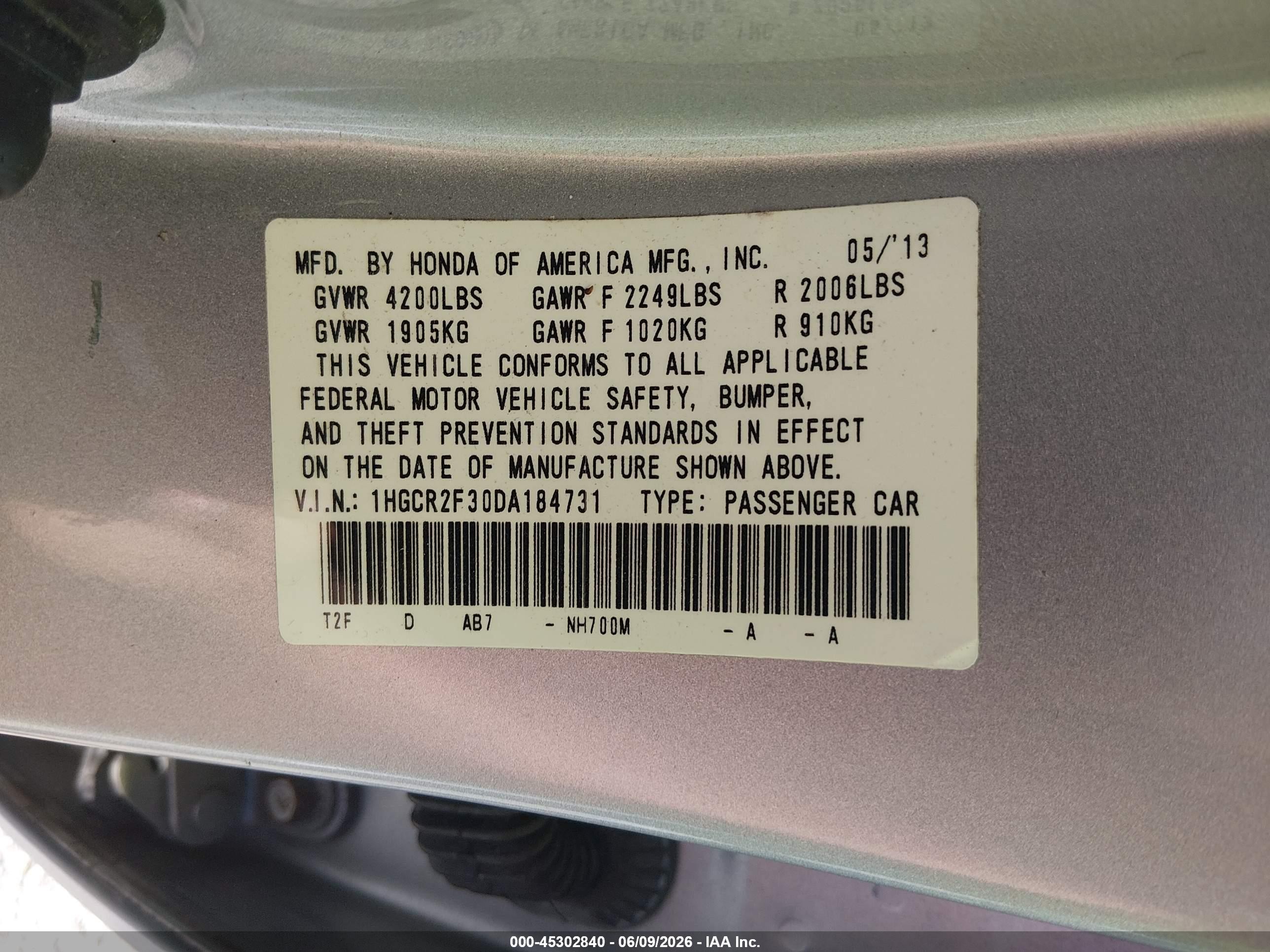 2013 Honda Accord Lx Silver vin: 1HGCR2F30DA184731