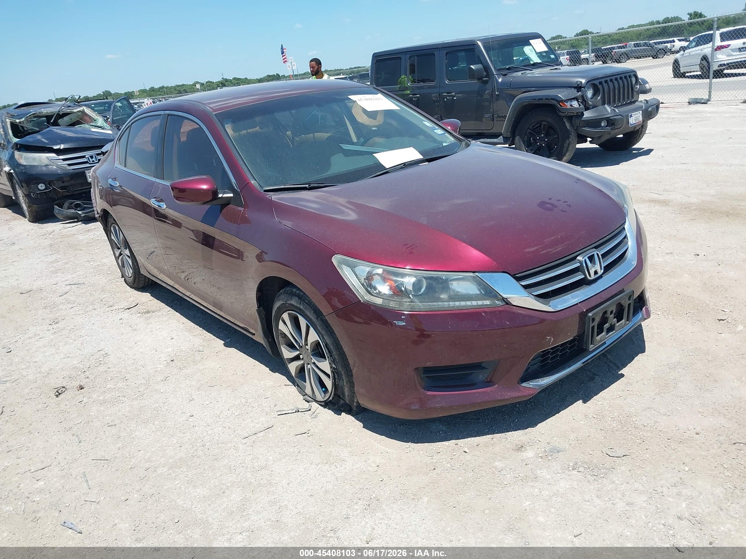 2013 Honda Accord Lx Maroon vin: 1HGCR2F30DA198337