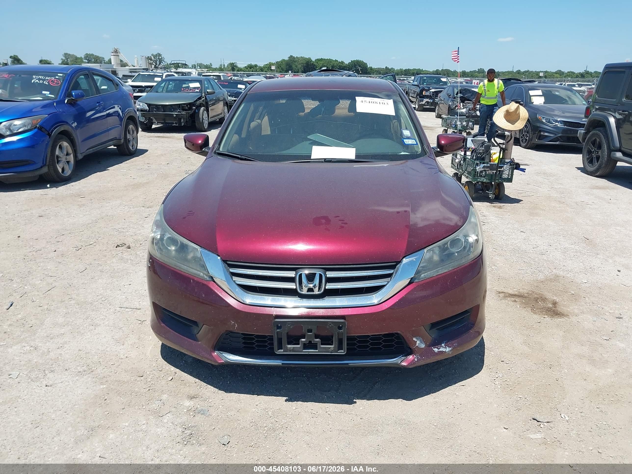 2013 Honda Accord Lx Maroon vin: 1HGCR2F30DA198337