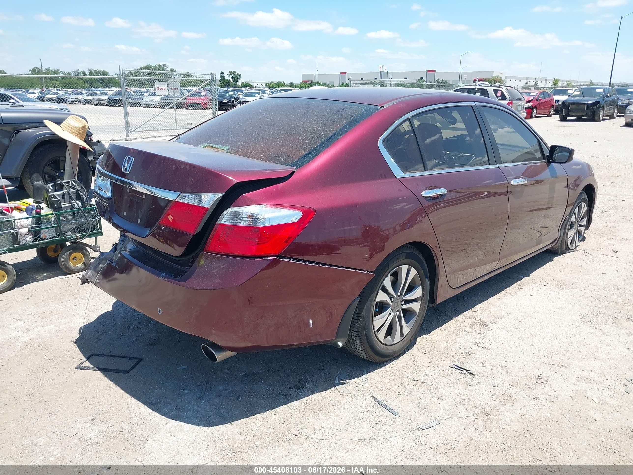 2013 Honda Accord Lx Maroon vin: 1HGCR2F30DA198337