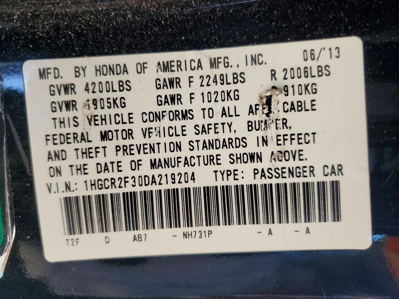 2013 Honda Accord Lx Black vin: 1HGCR2F30DA219204