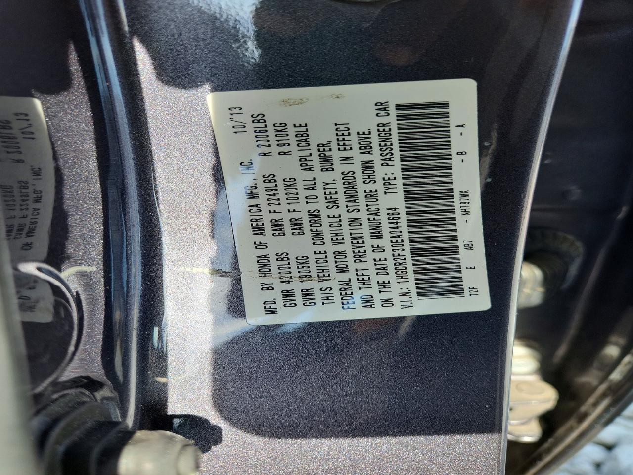 2014 Honda Accord Lx Gray vin: 1HGCR2F30EA044664