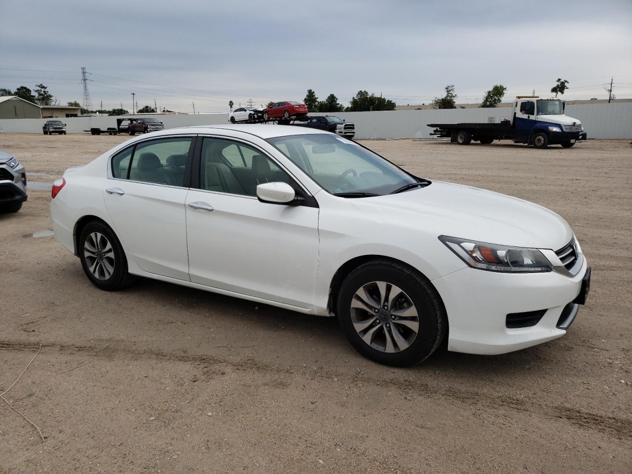 2014 Honda Accord Lx White vin: 1HGCR2F30EA131383