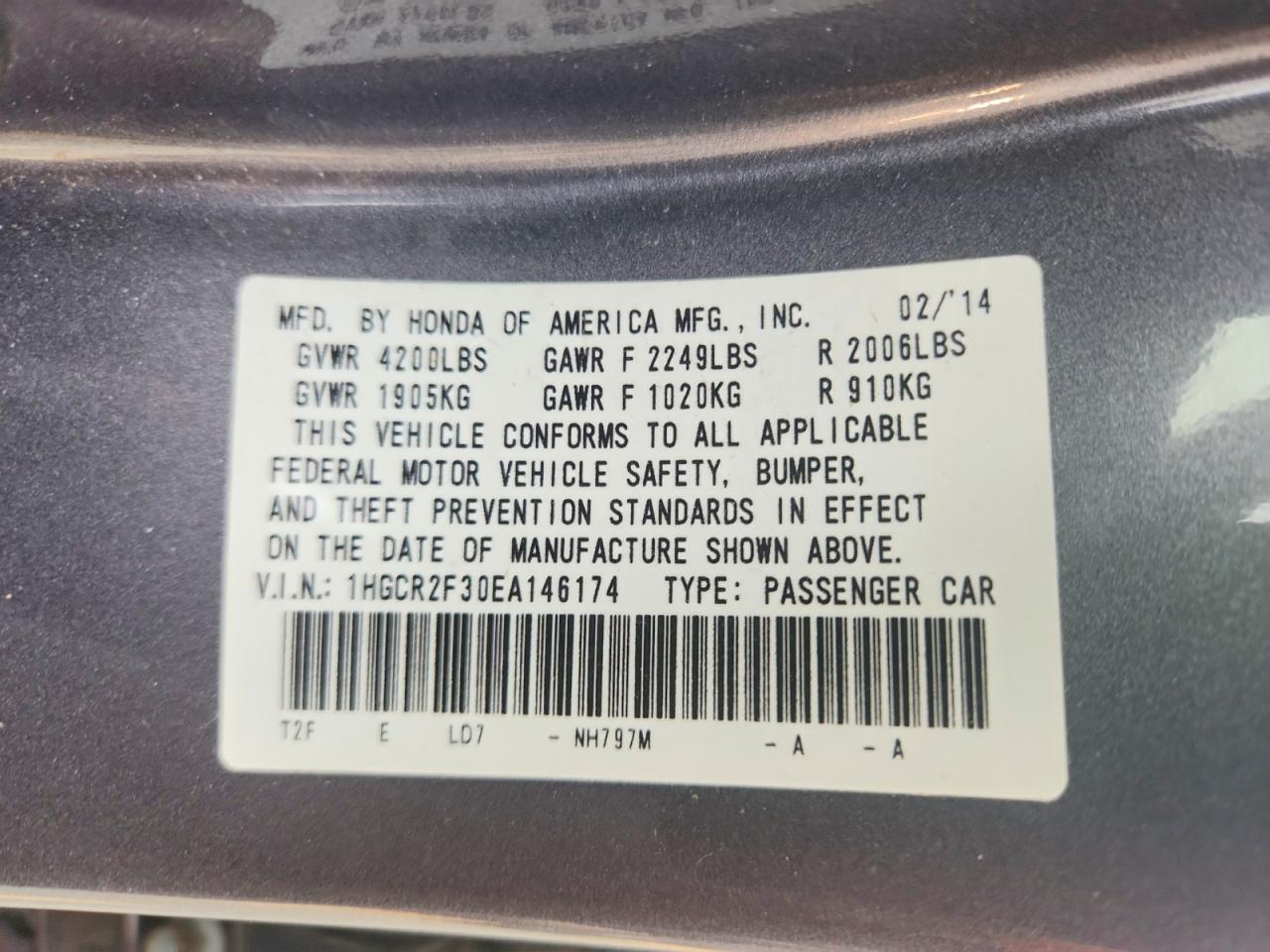 2014 Honda Accord Lx Black vin: 1HGCR2F30EA146174