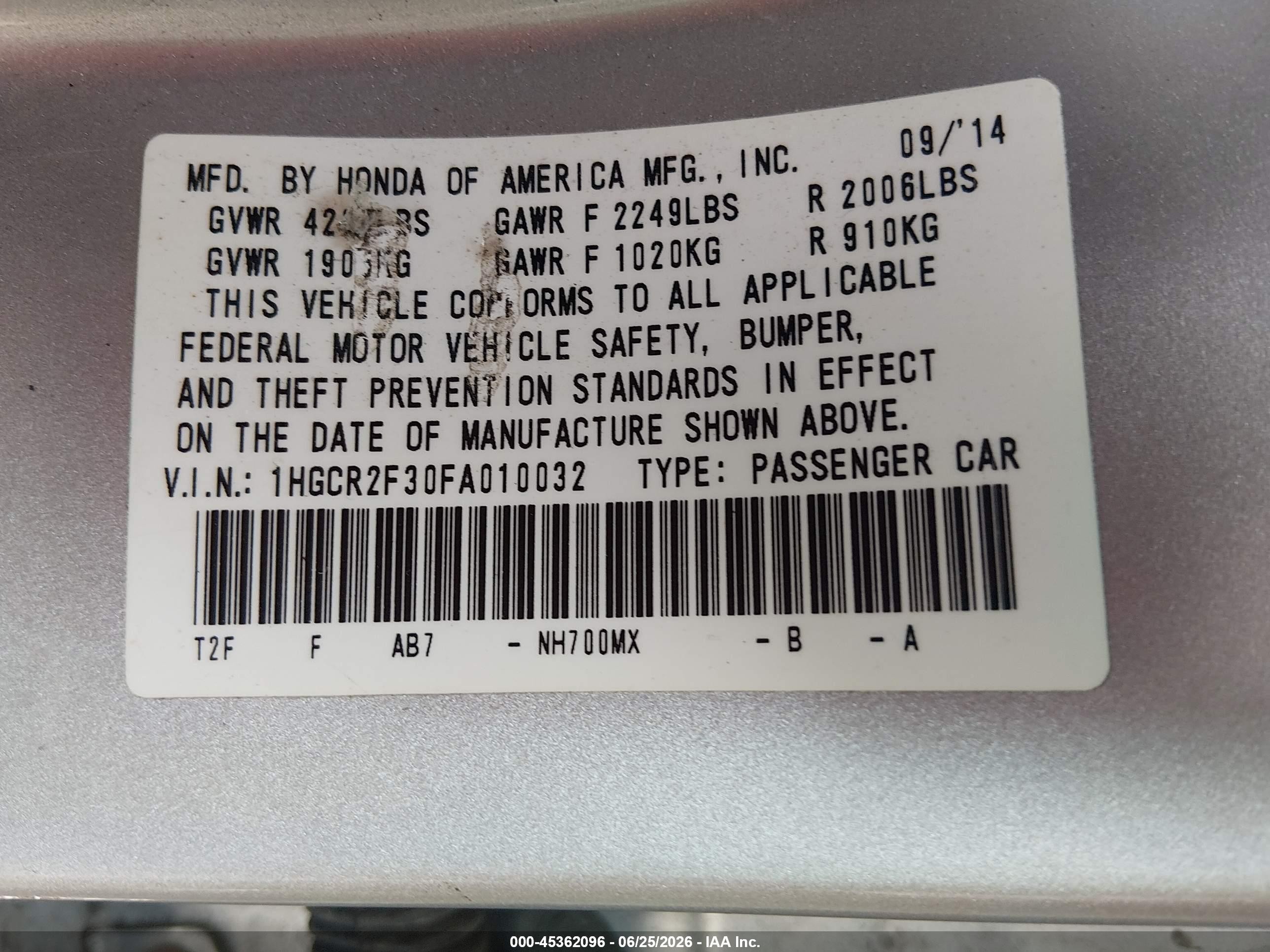 2015 Honda Accord Lx Silver vin: 1HGCR2F30FA010032