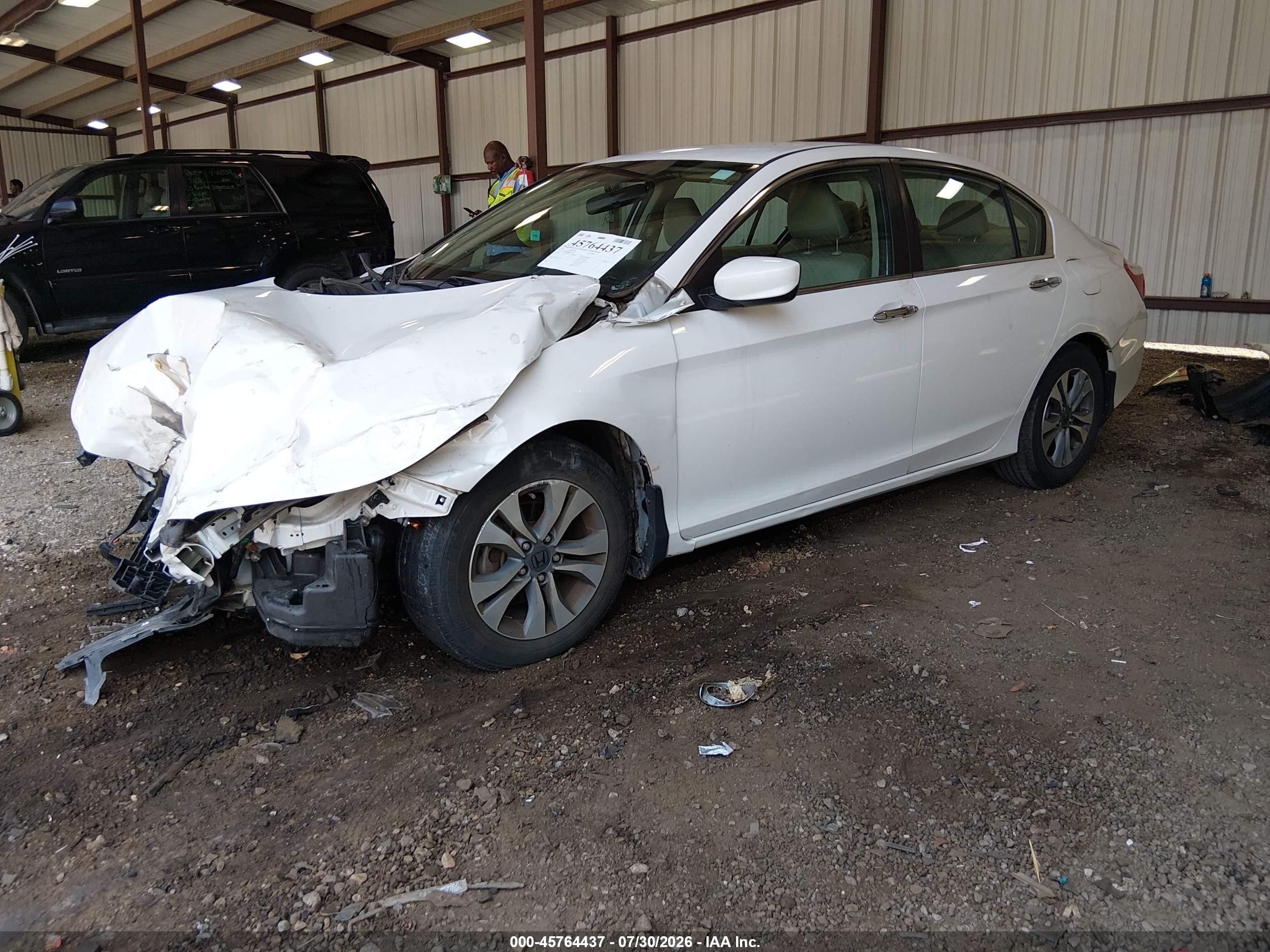 2015 Honda Accord Lx White vin: 1HGCR2F30FA204642