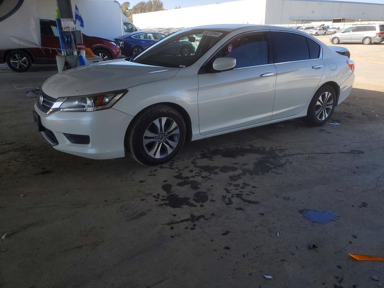 2013 Honda Accord Lx White vin: 1HGCR2F31DA054389